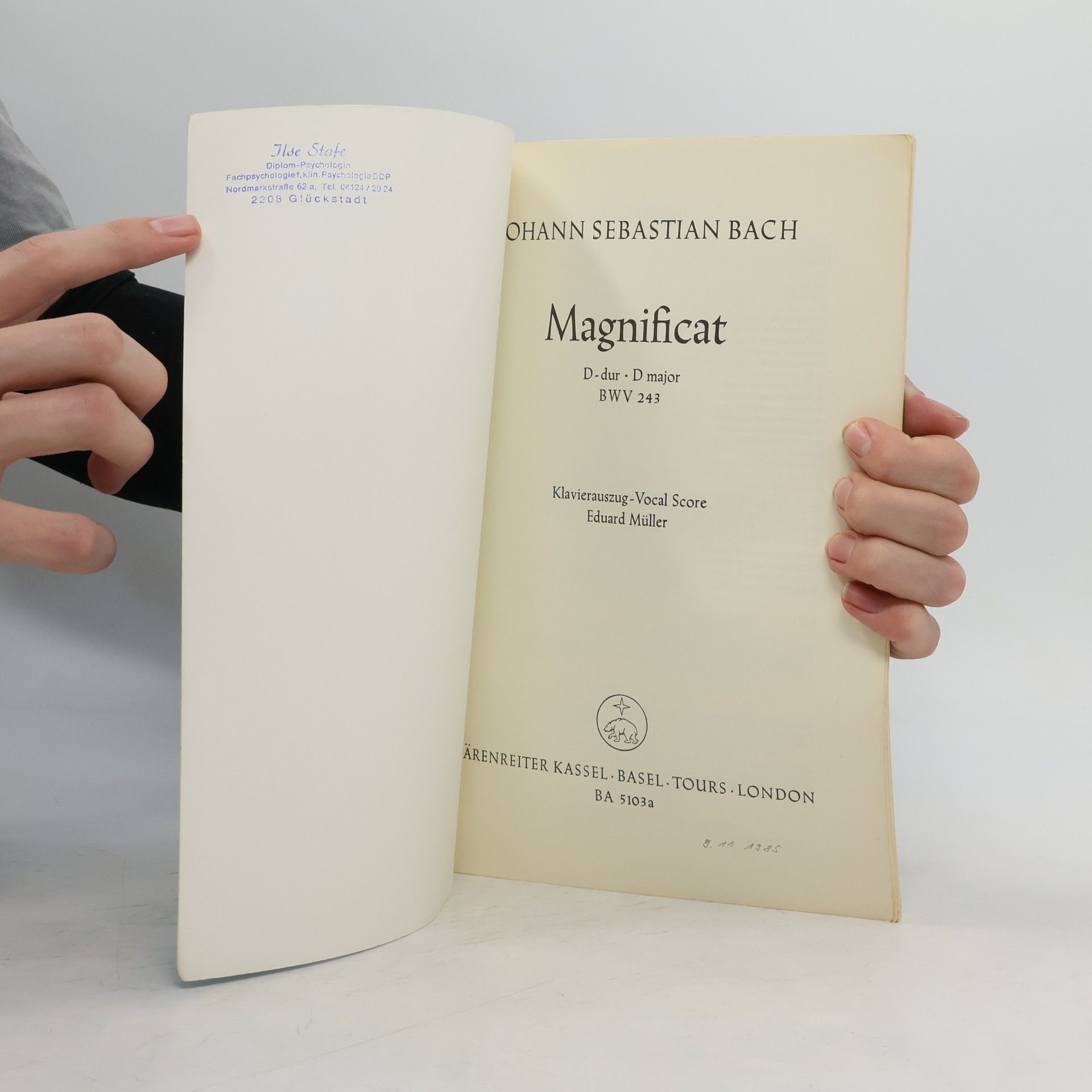 Johann Sebastian Bach Magnificat. D-dur. D major BWV 243