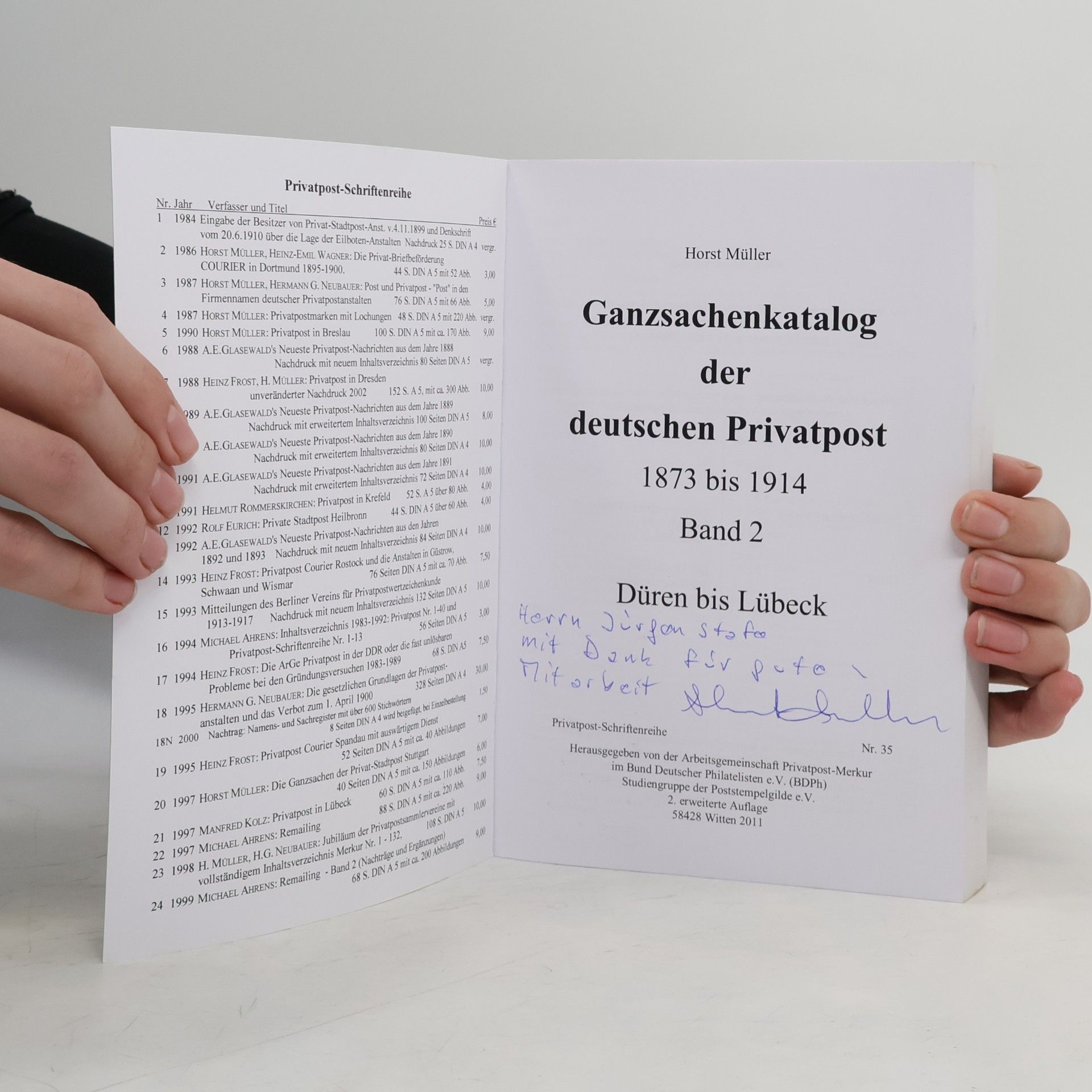Horst Müller Ganzsachenkatalog der deutschen Privatpost 1873 bis 1914