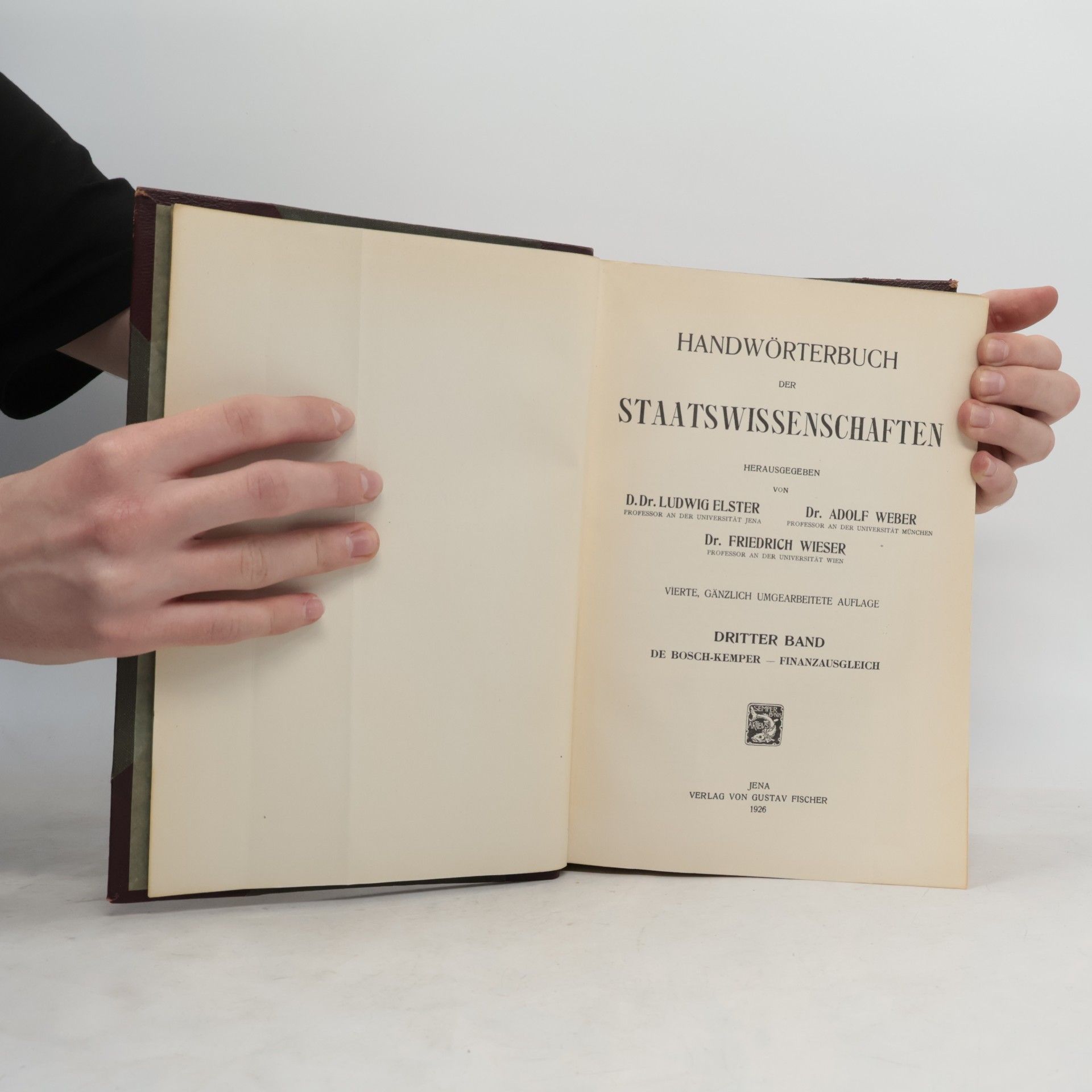 Autorenkollektiv Handwörterbuch der Staatswissenschaften III.