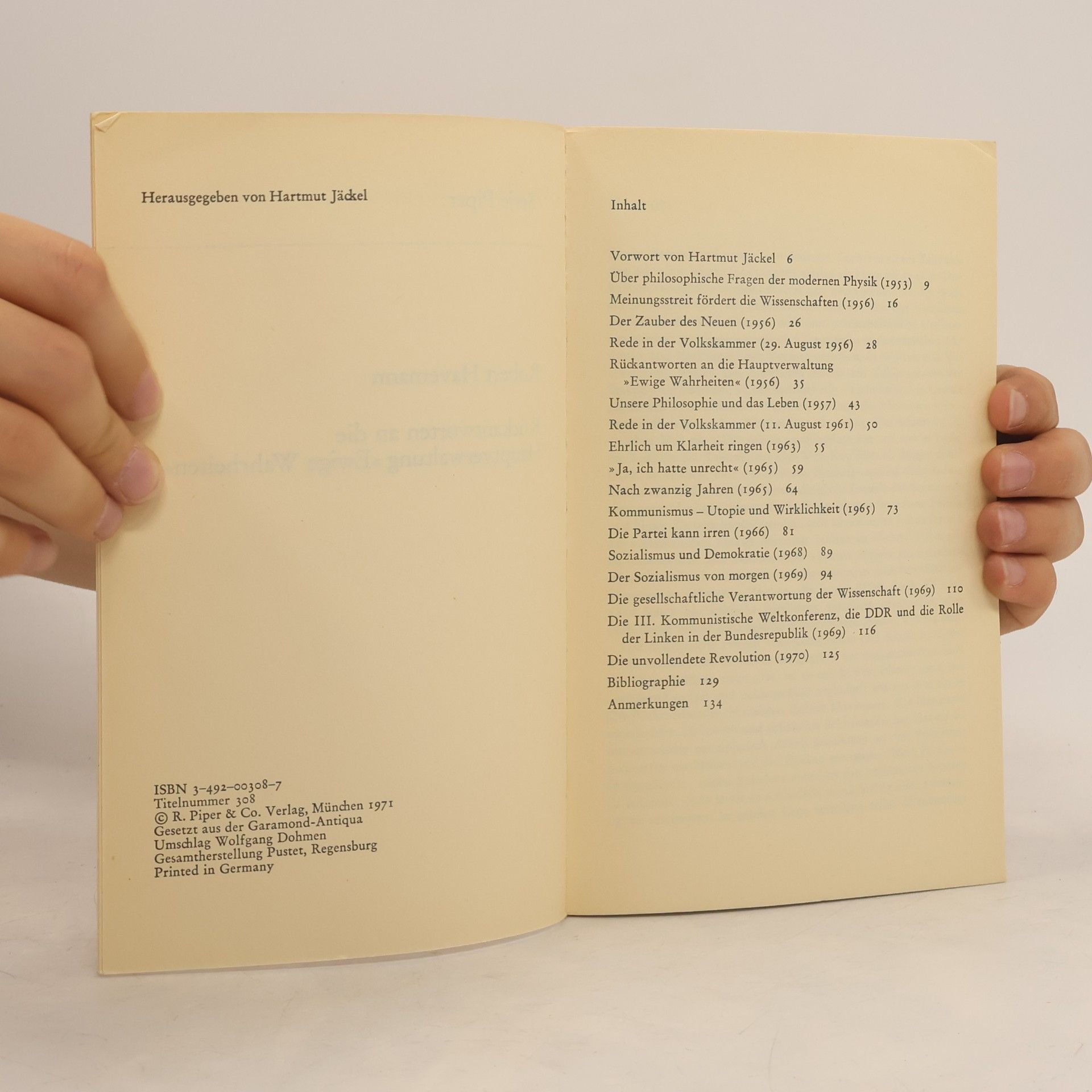 Robert Havemann Rückantworten an die Hauptverwaltung Ewige Wahrheiten