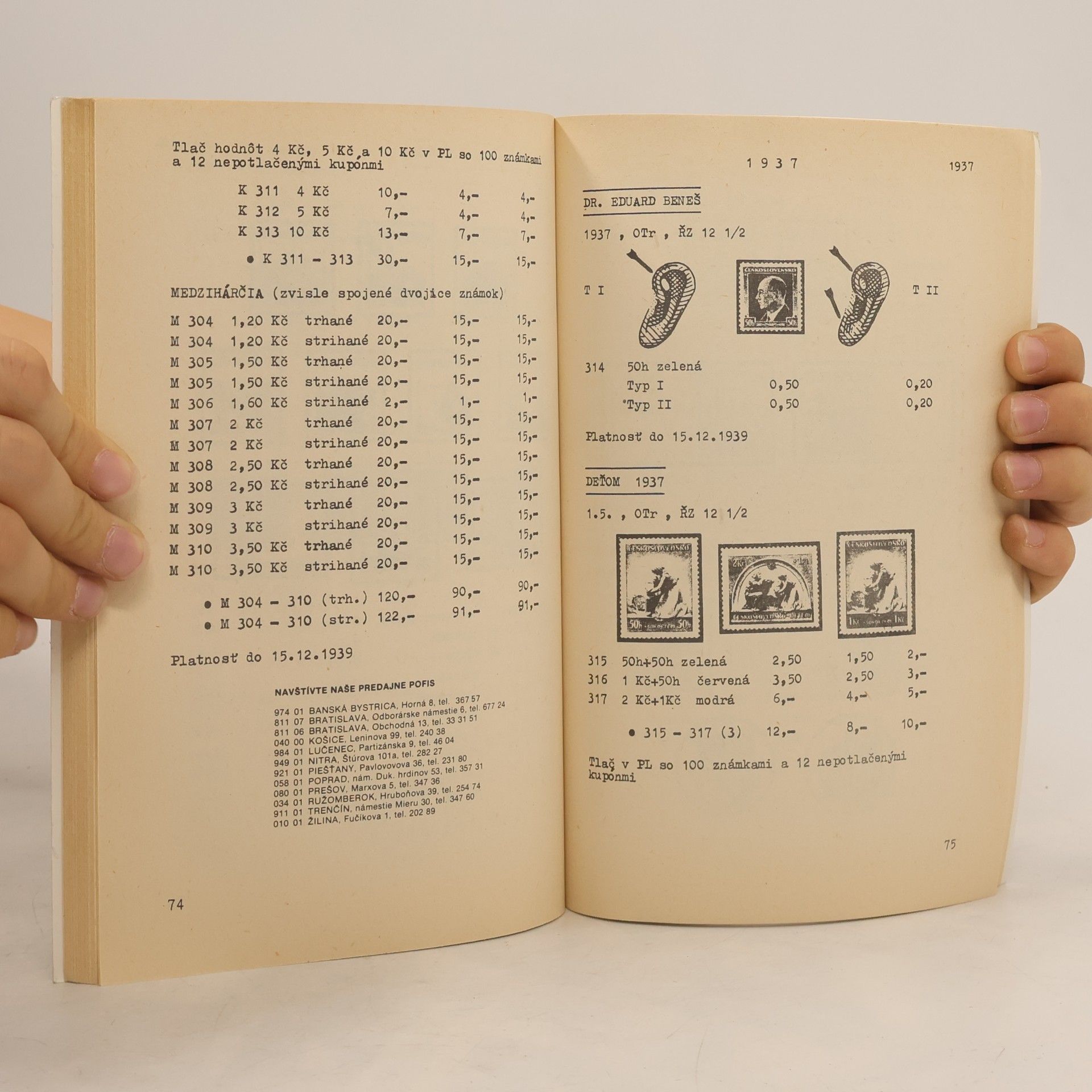 kolektiv Katalóg československých poštovných známok 1918-1939