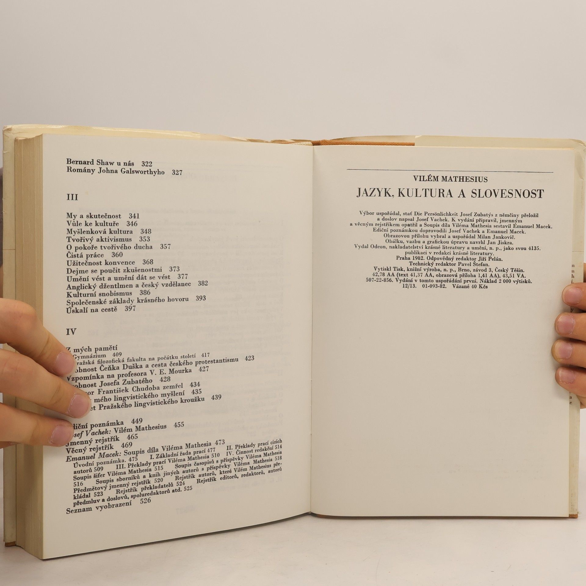 Vilém Mathesius Jazyk, kultura a slovesnost