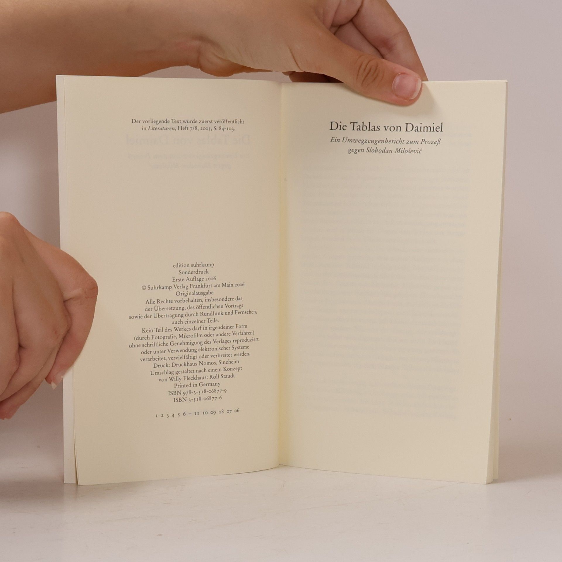 Peter Handke Die Tablas von Daimiel