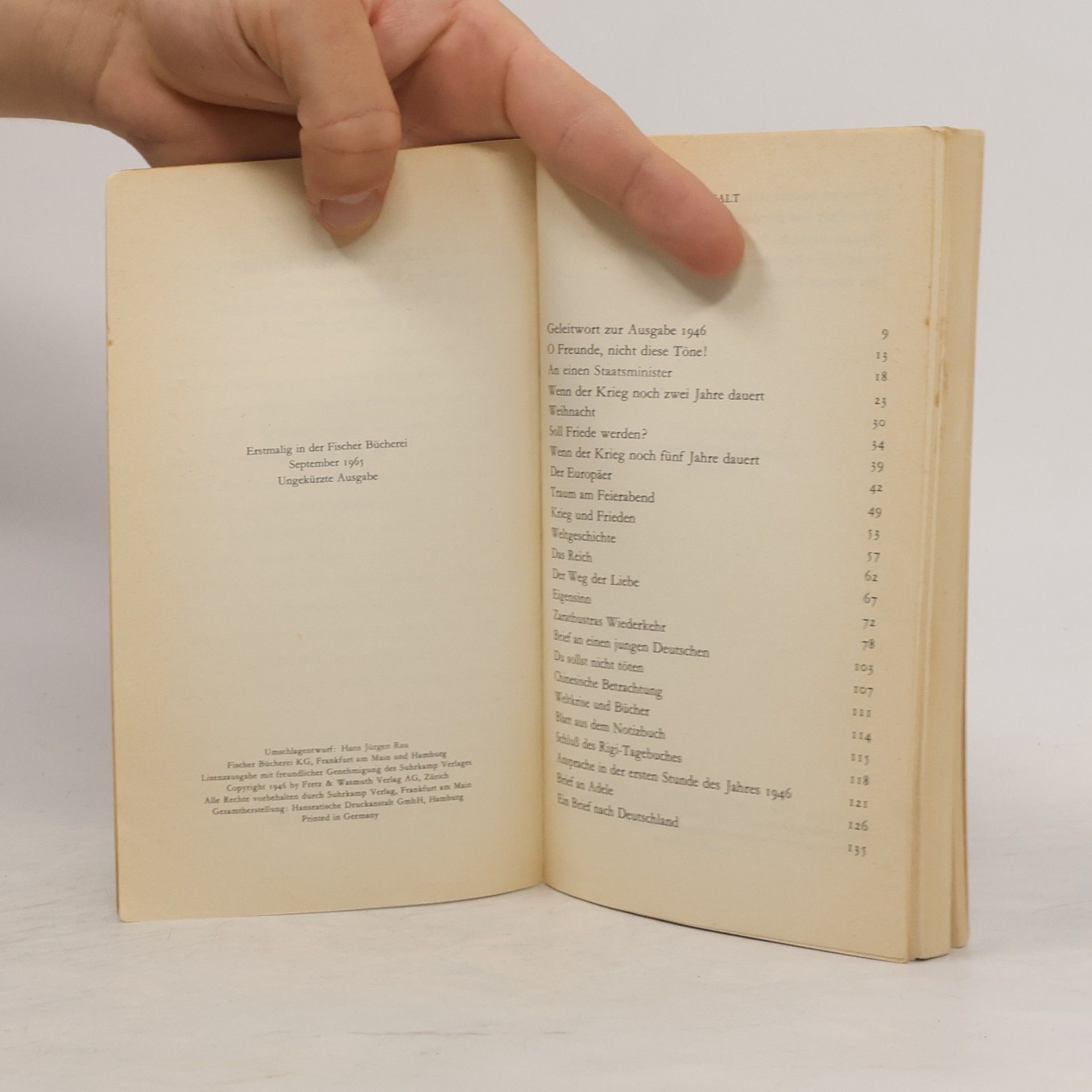 Hermann Hesse Krieg und Frieden