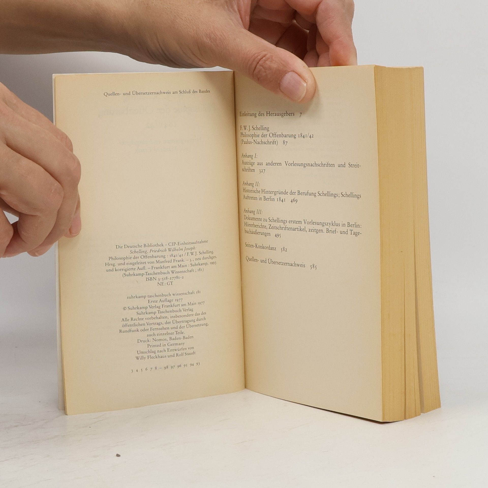 Friedrich Wilhelm Joseph von Schelling Suhrkamp Taschenbuch Wissenschaft - 181: Philosophie der Offenbarung