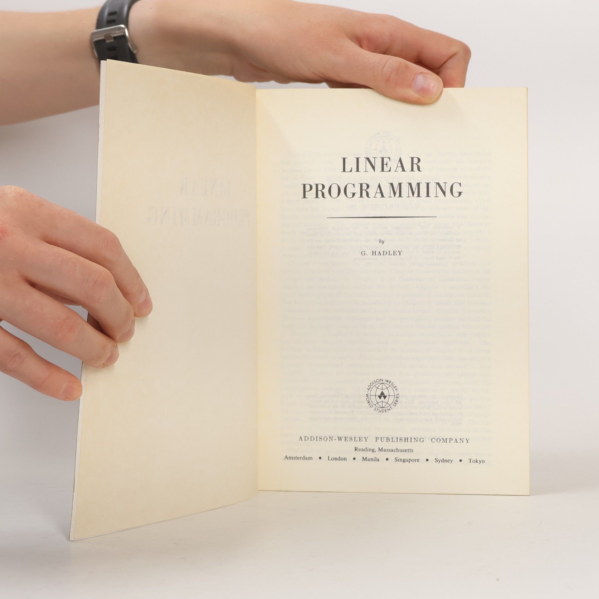 G. Hadley Linear Programming