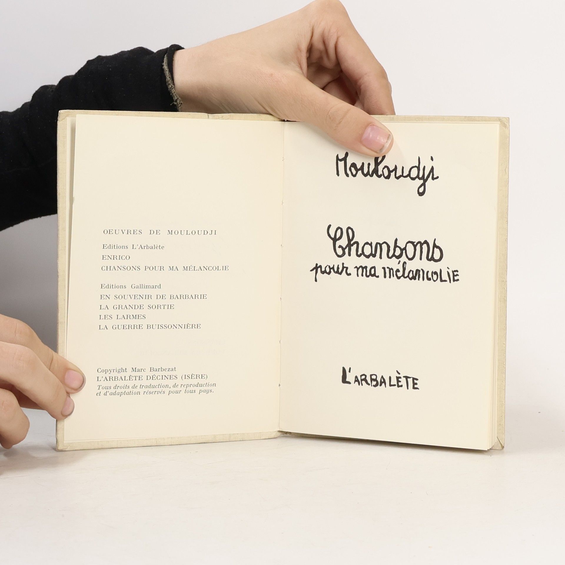 Mouloudji Chansons pour ma mélancolie