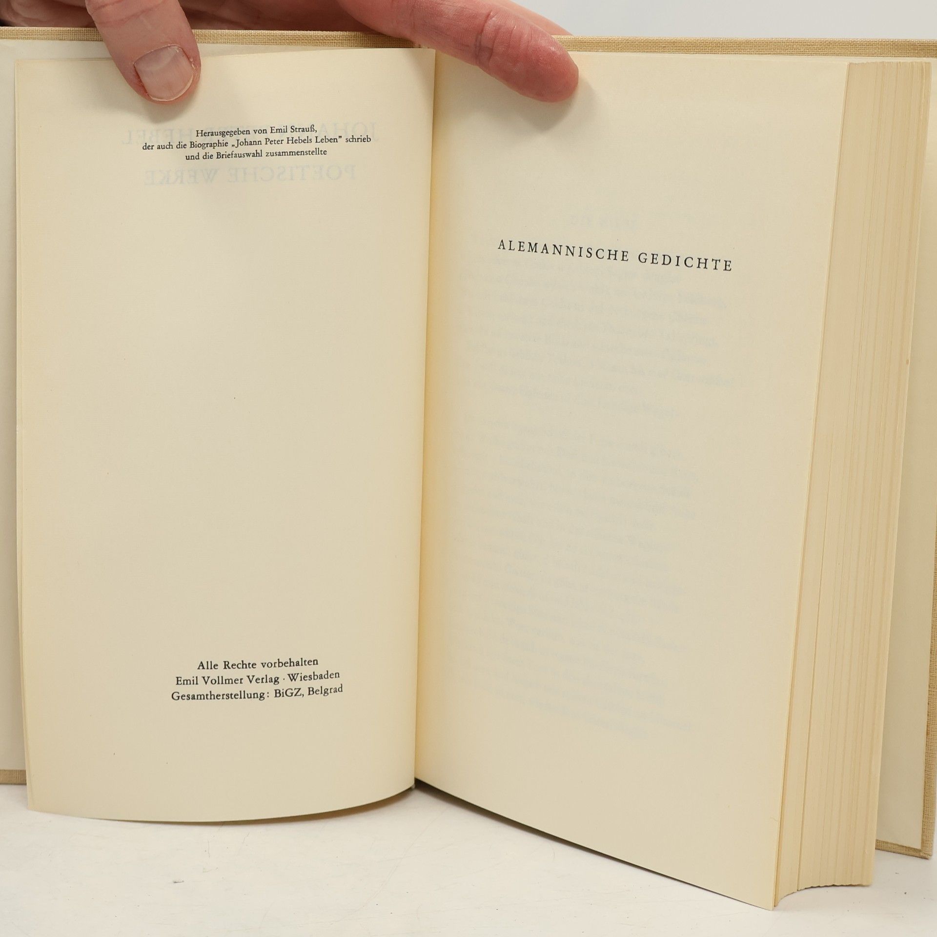 Johann Peter Hebel Poetische Werke