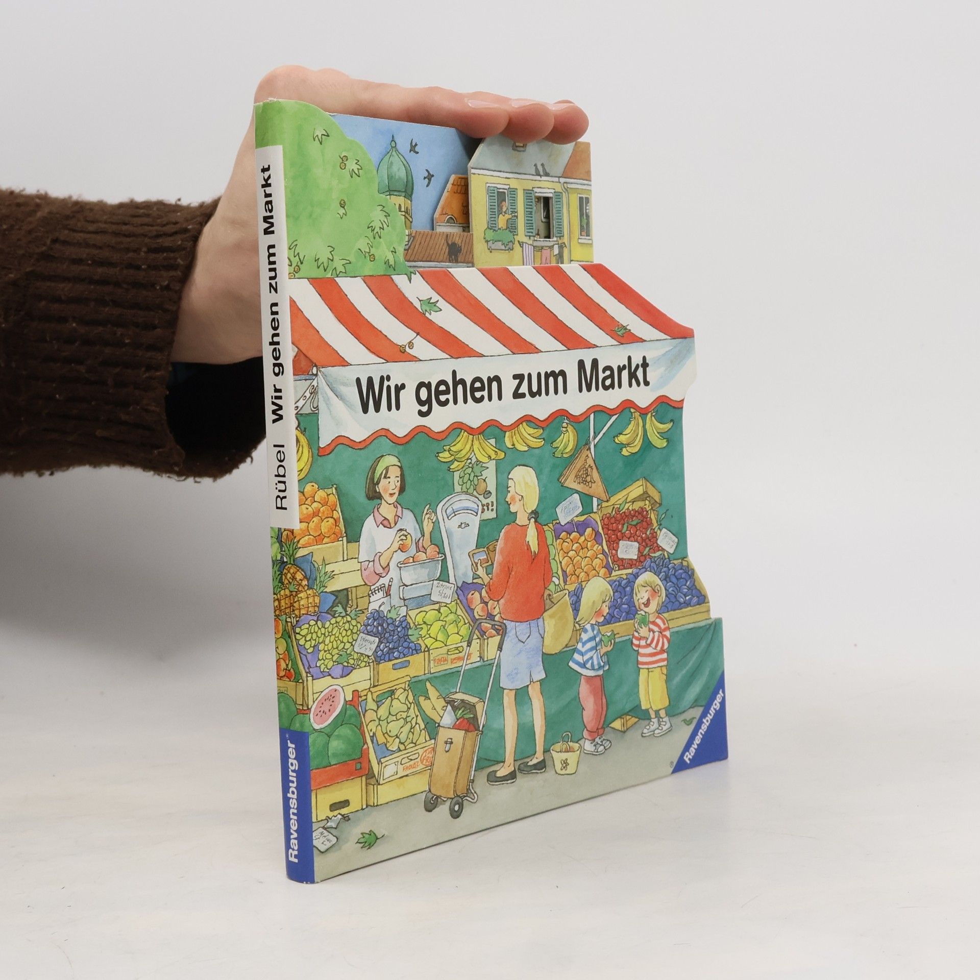Wir gehen zum Markt. Kulissenbilderbuch.