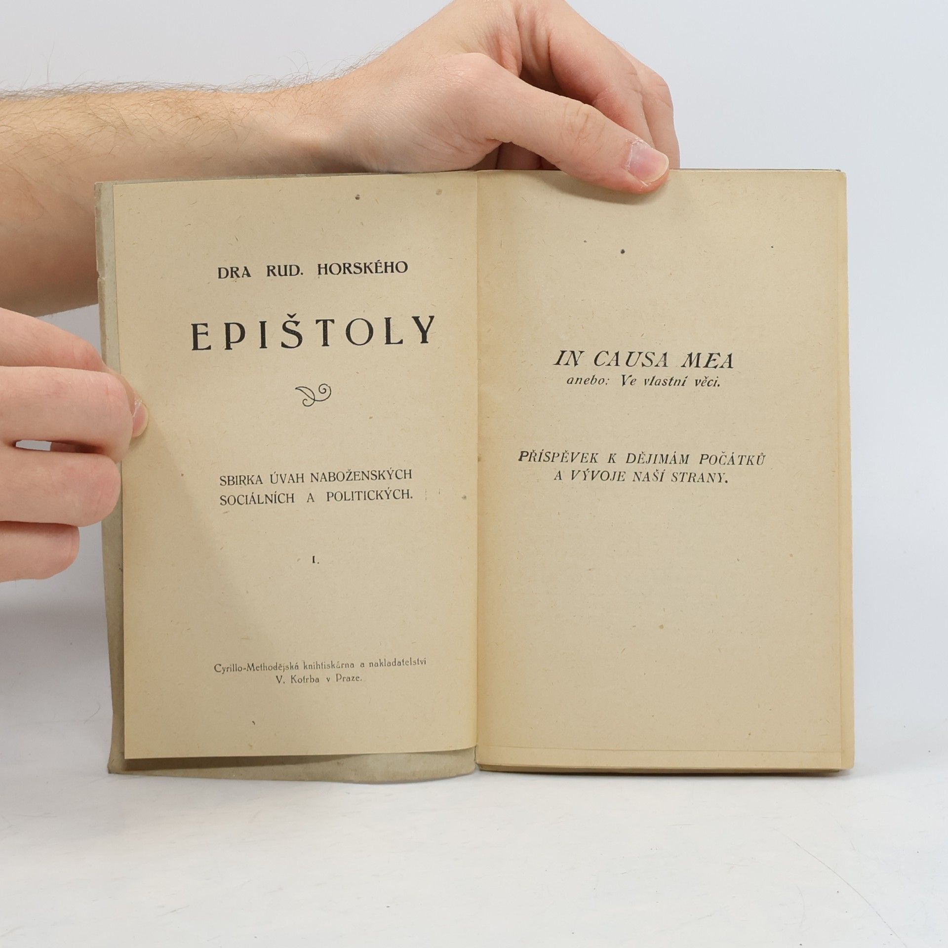 Dr. Rud. Horský Epištoly I.