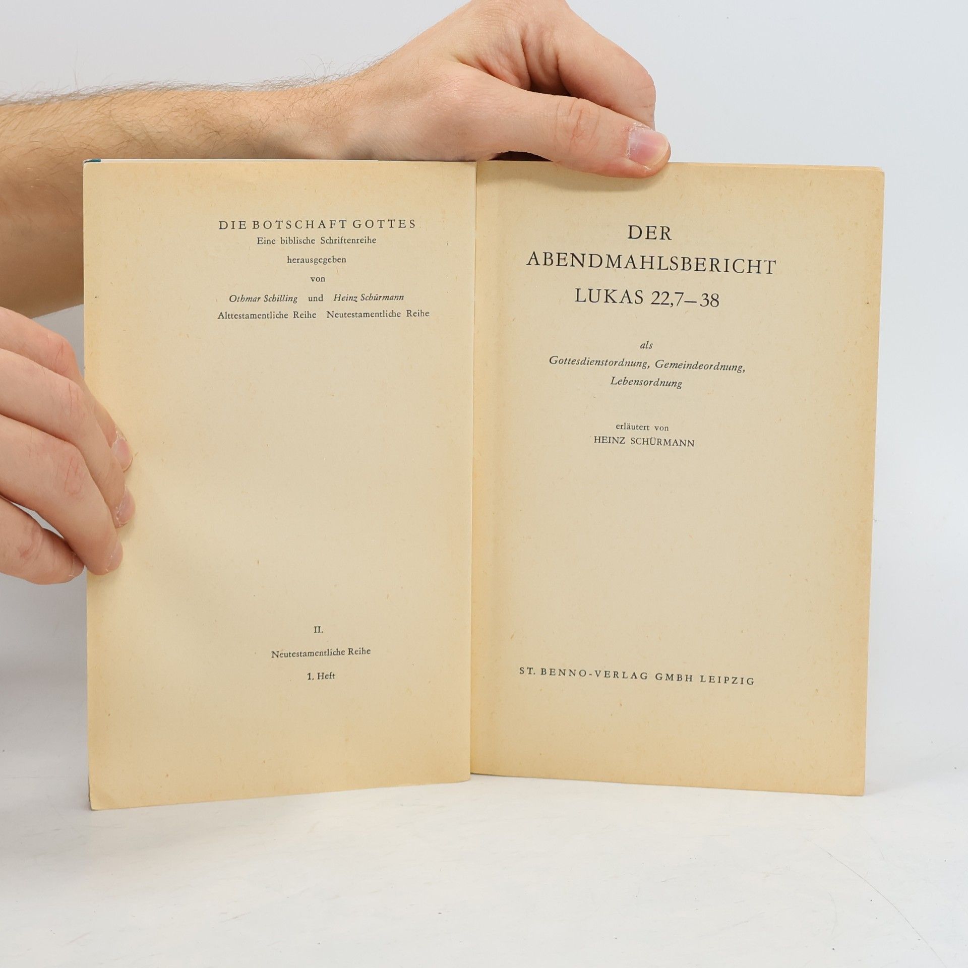 Heinz Schürmann Der Abendmahlsbericht Lukas 22,7-38