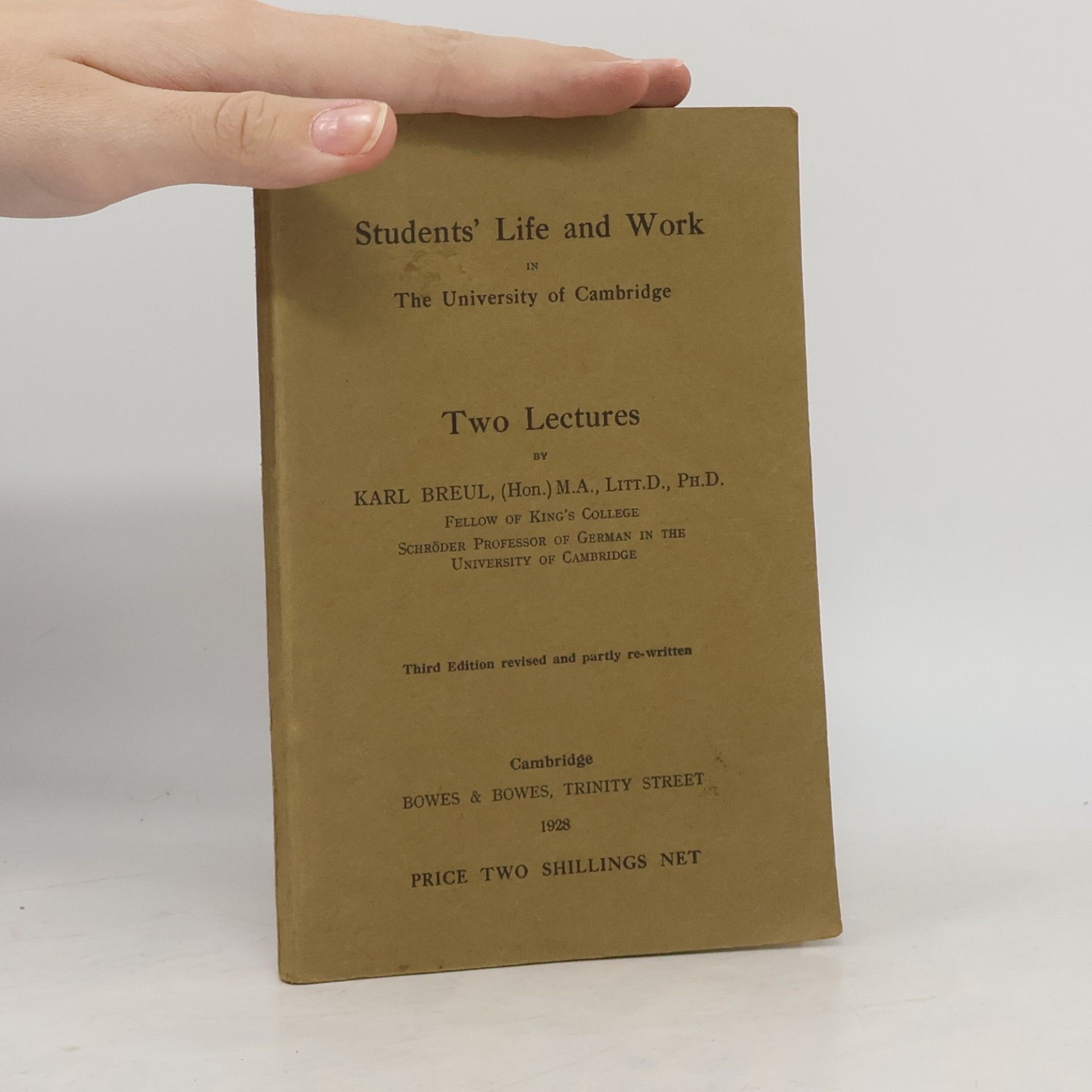 Karl Breul Students' Life and Work in The University of Cambridge