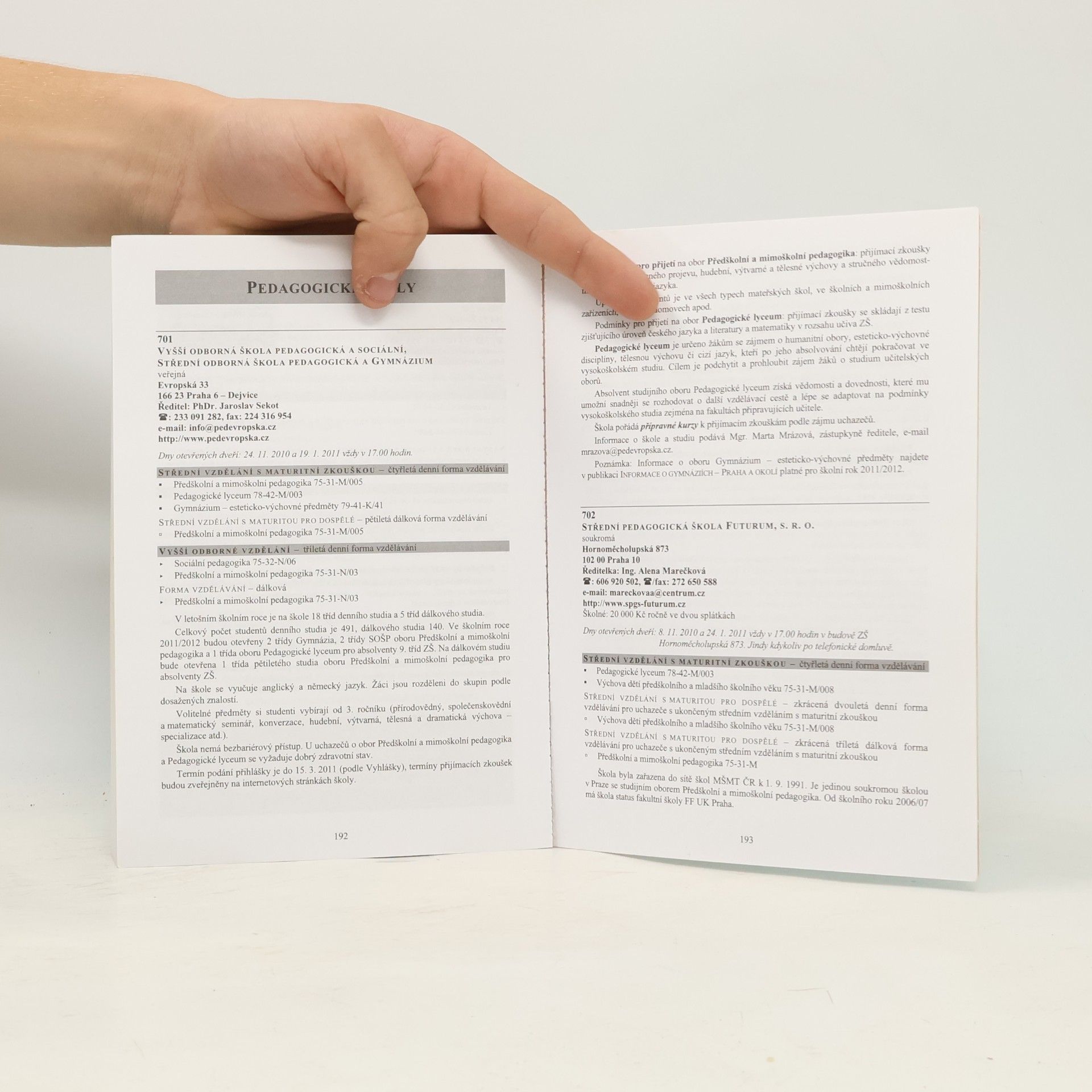 Collectif d'auteurs Informace o středních školách I