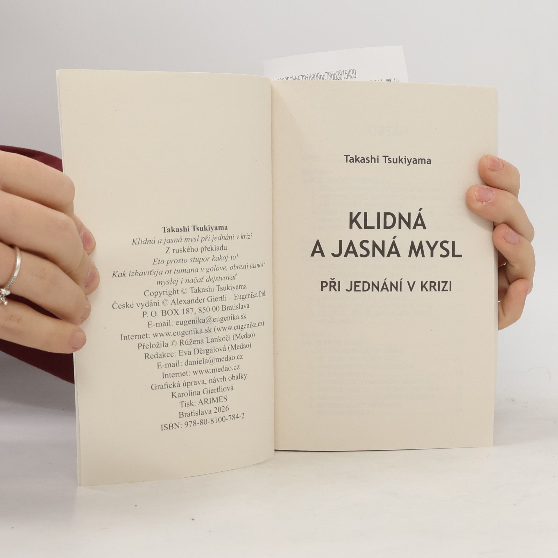 Takashi Tsukiyama Klidná a jasná mysl při jednání v krizi