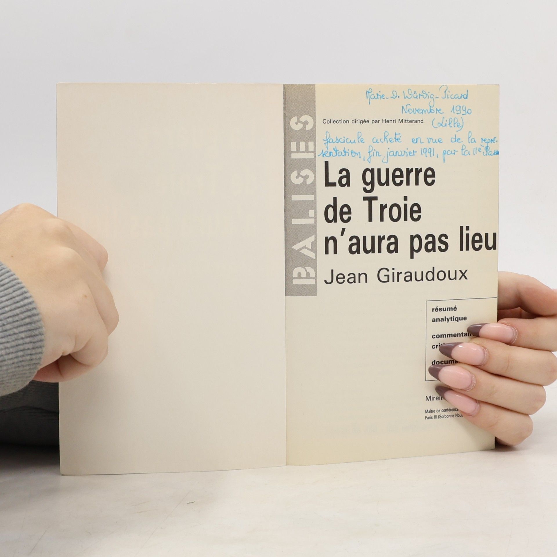 Jean Giraudoux Balises - 15: La guerre de Troie n'aura pas lieu