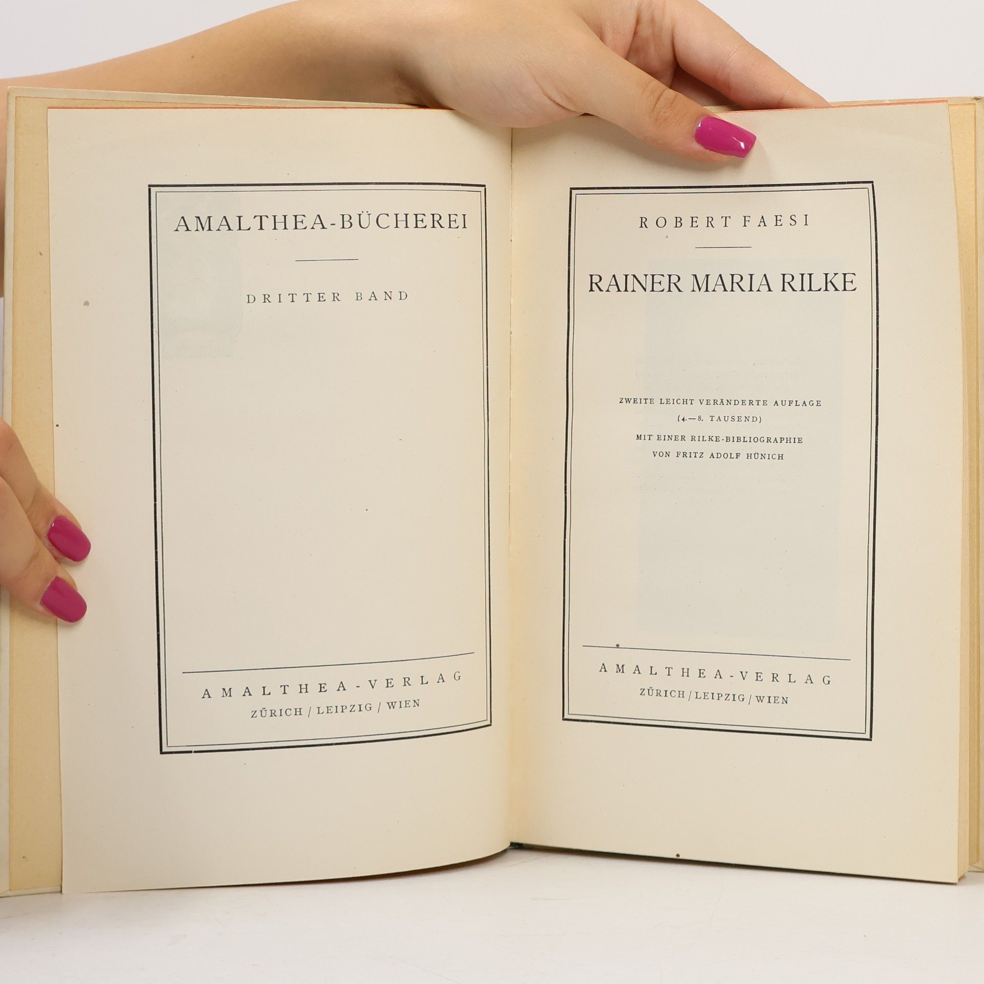Robert Faesi Rainer Maria Rilke