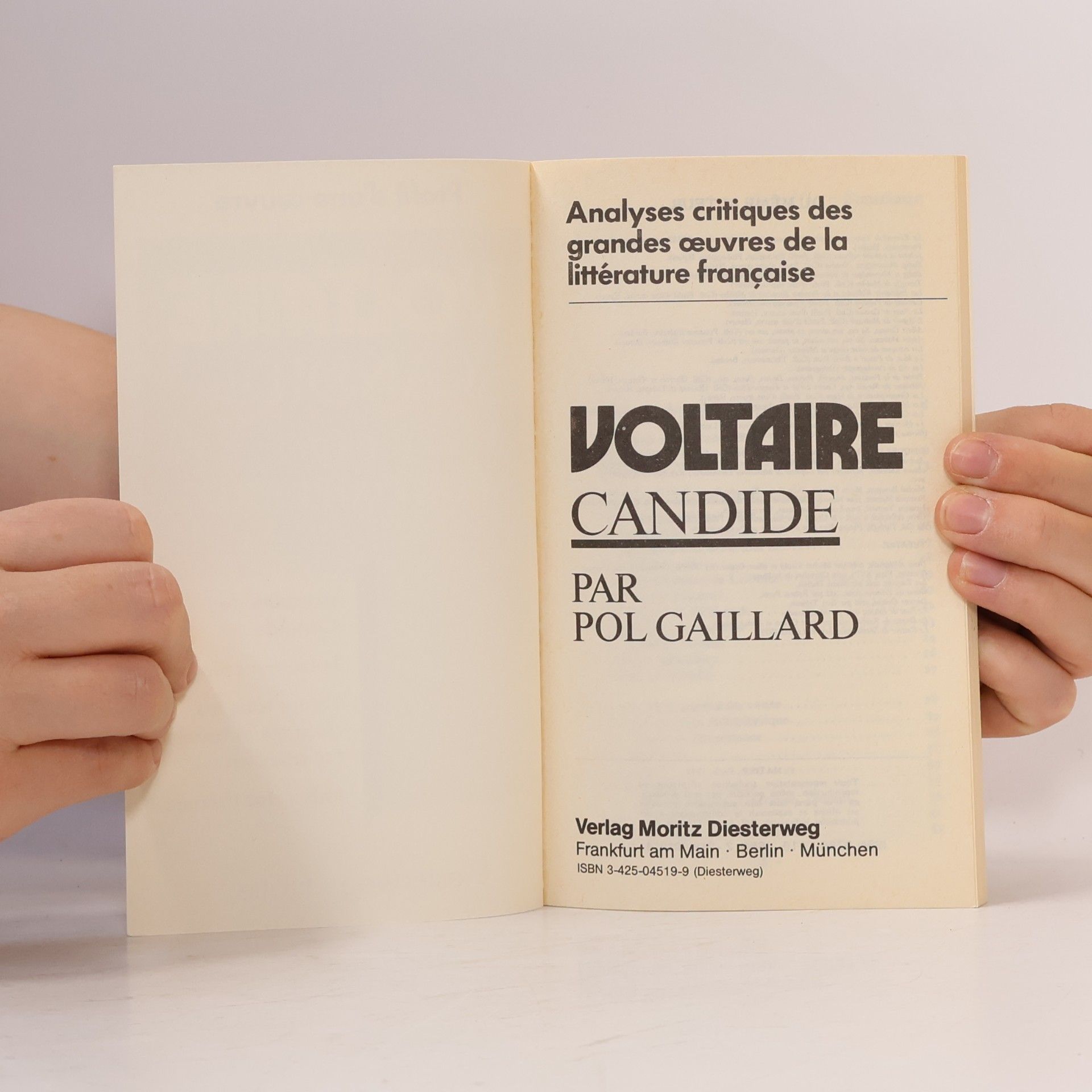 Pol Gaillard Profil d'une œuvre: Voltaire: Candide