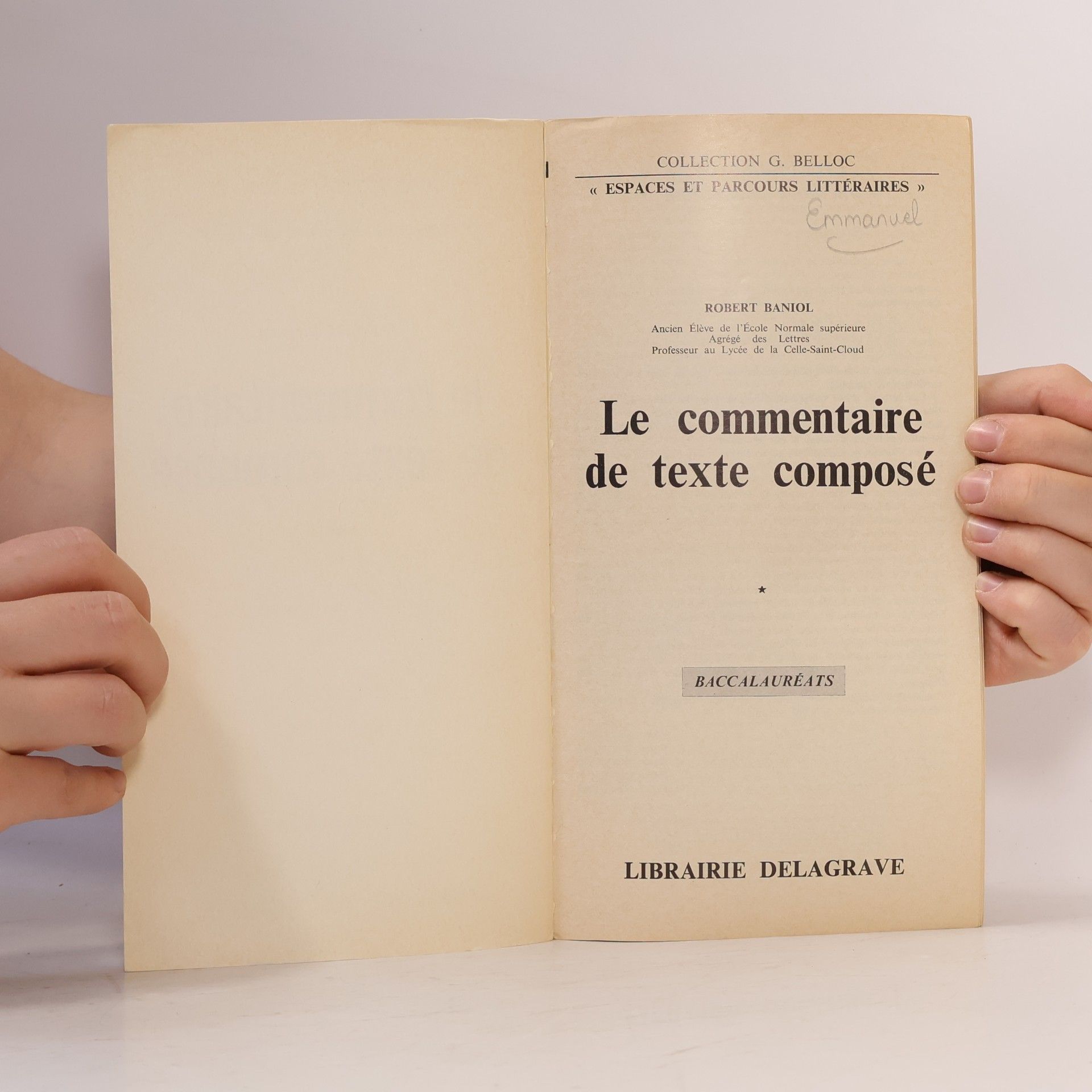 Robert Baniol le commentaire de texte composé