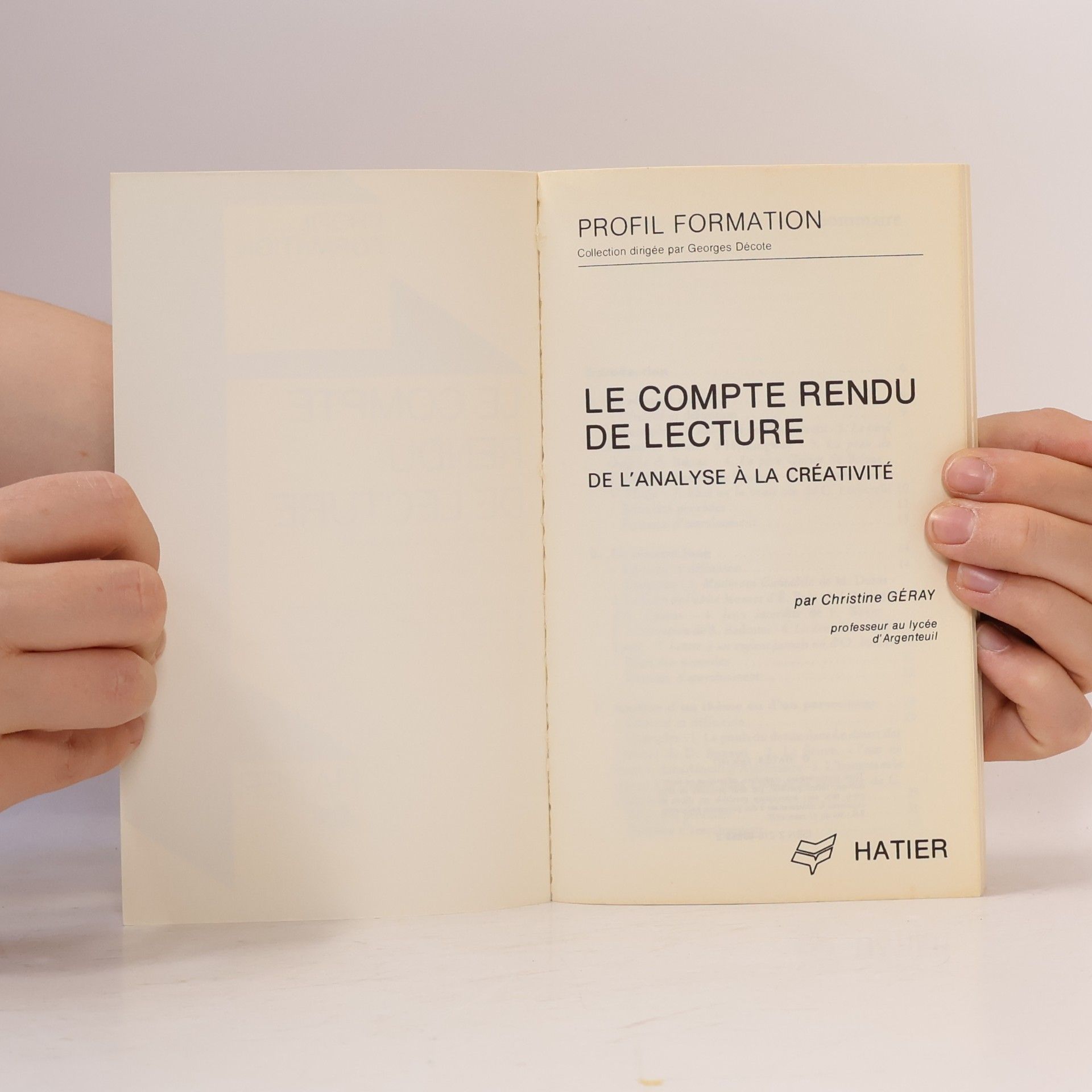 Christine Géray Profil Formation - 310: Le Compte Rendu de Lecture