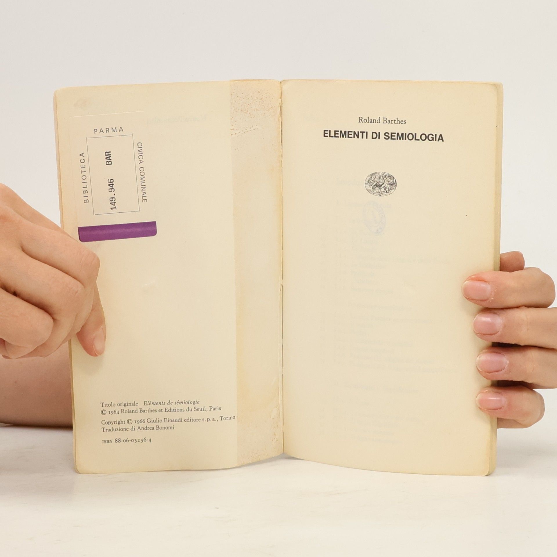 Roland Barthes Elementi di semiologia