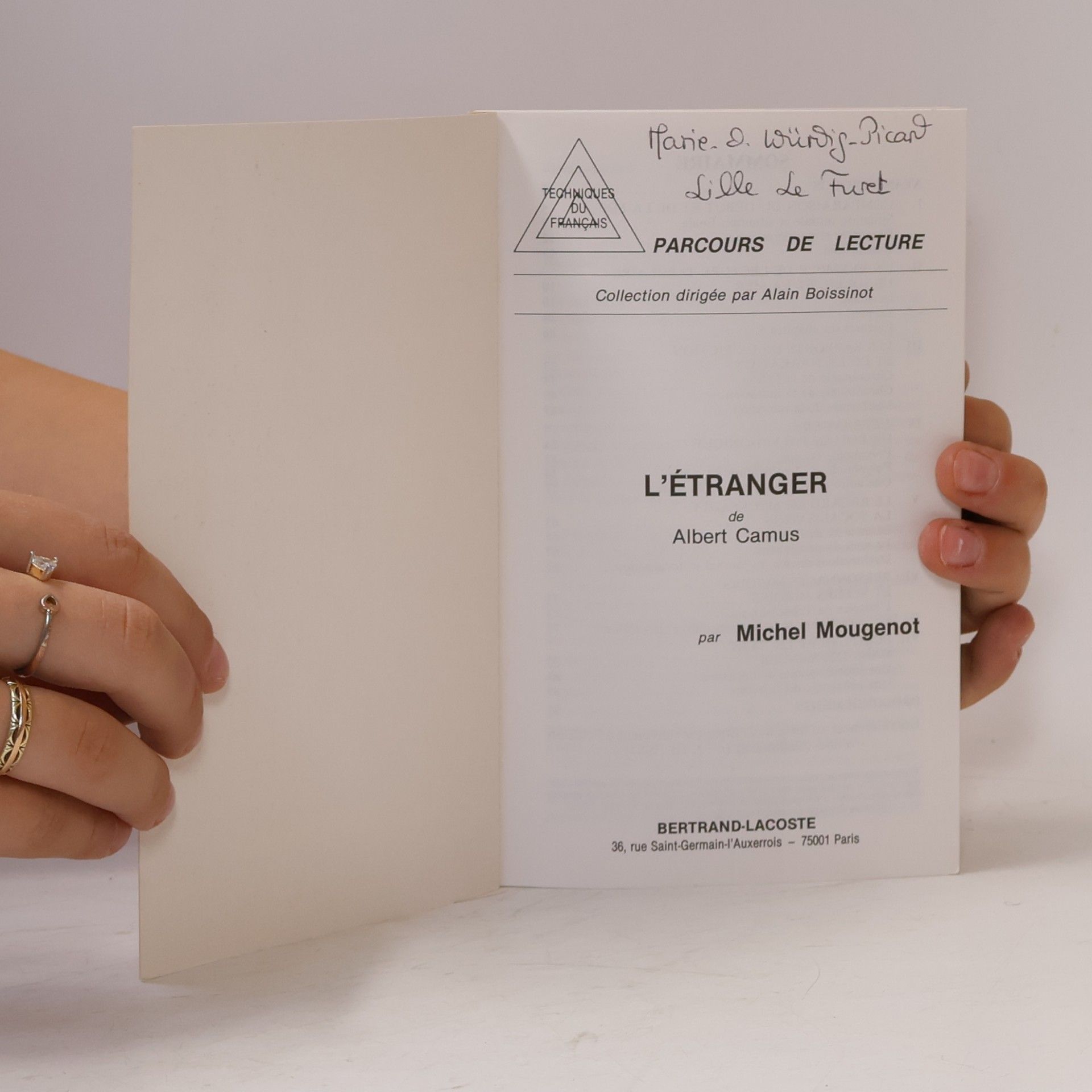 Michel Mougenot Parcours de Lecture: L'Étranger