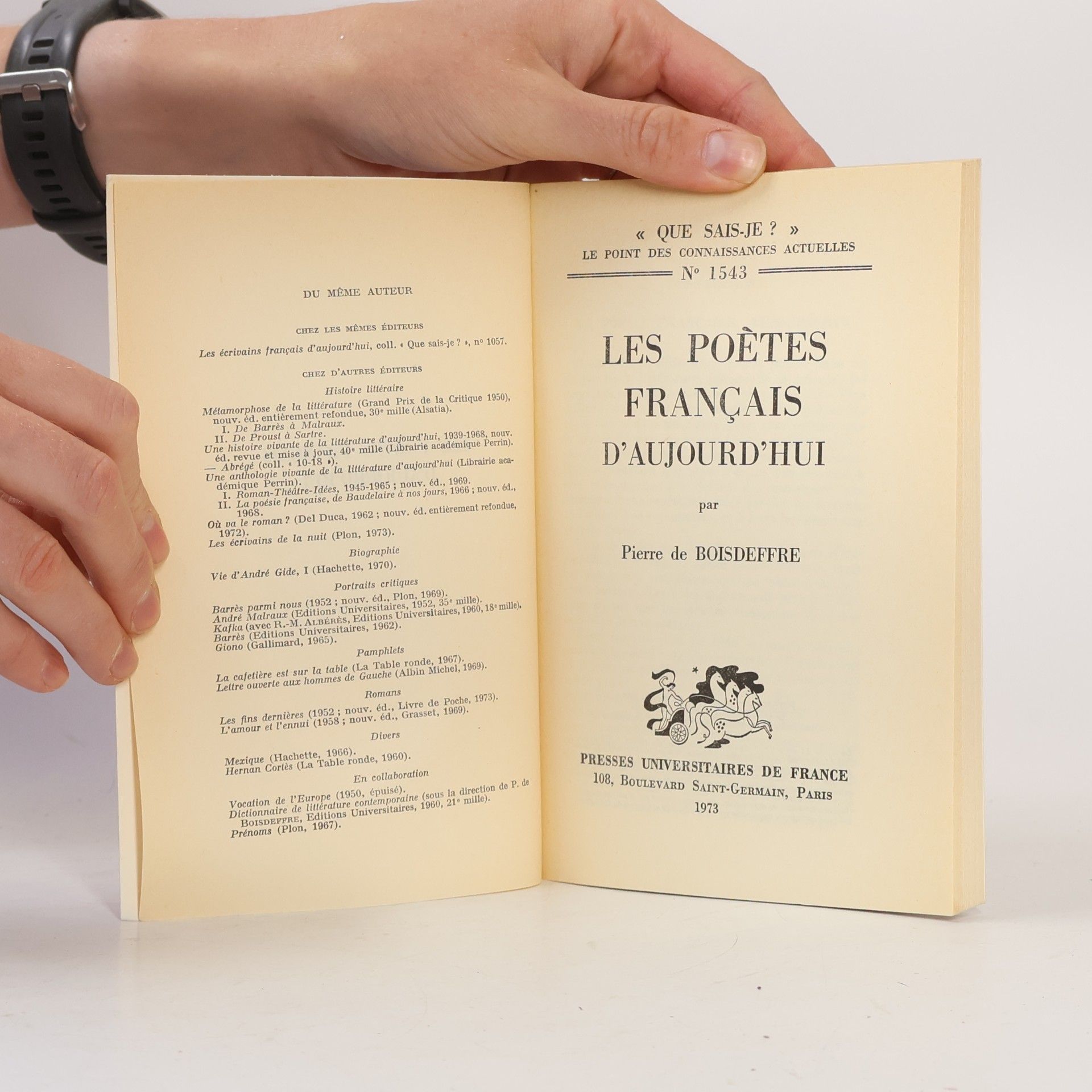 Pierre De Boisdeffre Les Poètes français d'aujourd'hui
