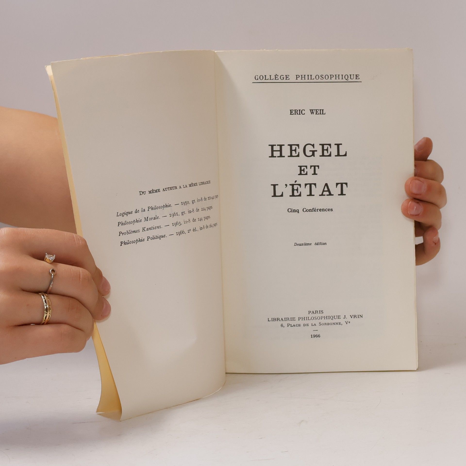 Eric J. Weil Hegel Et l'Etat
