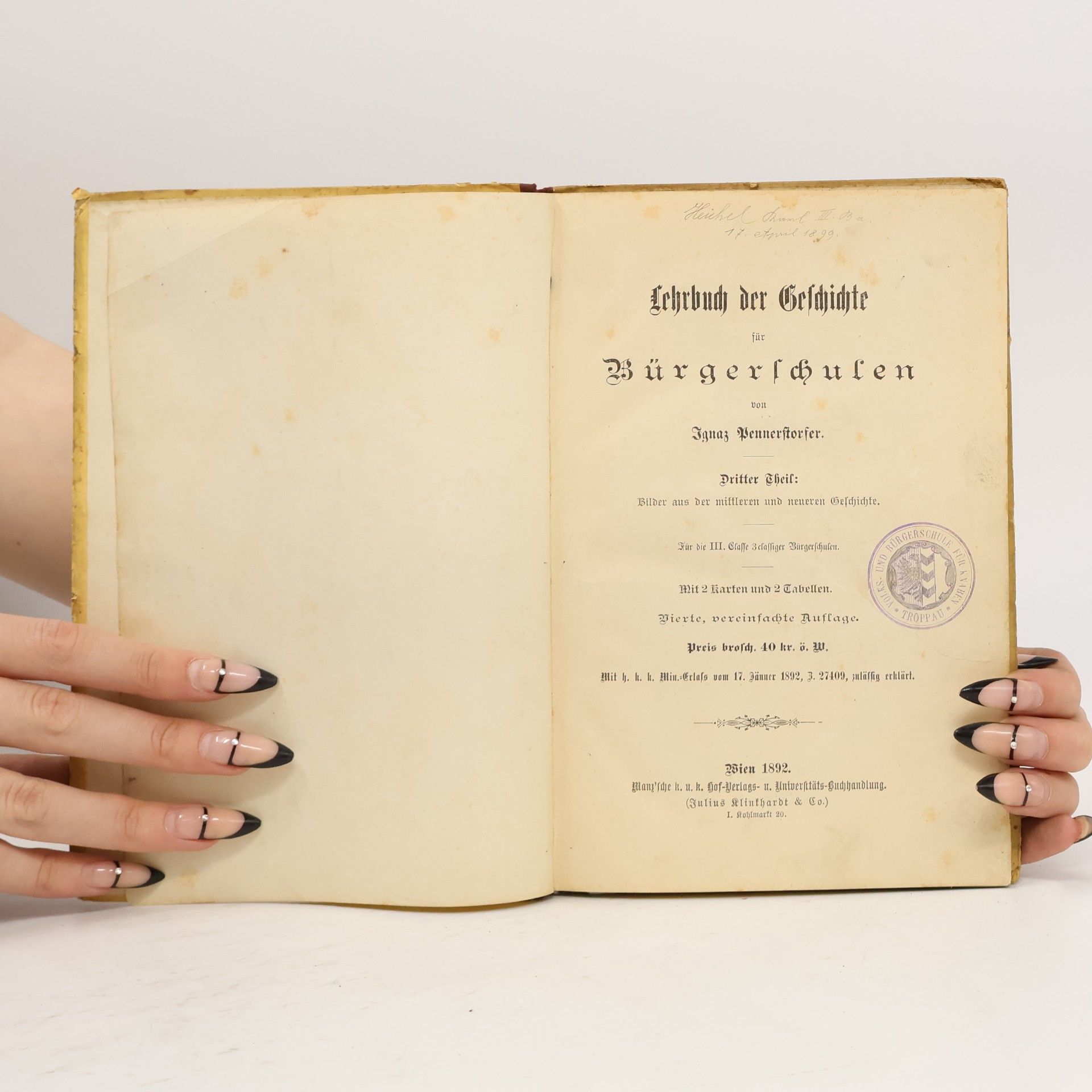 Ignaz Pennerstorfer Lehrbuch der Geschichte