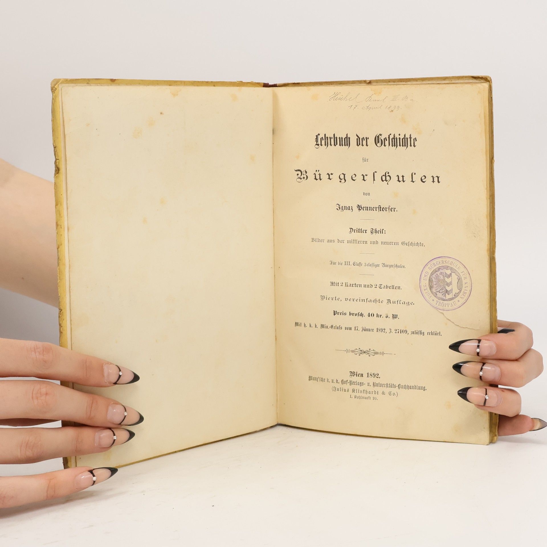 Ignaz Pennerstorfer Lehrbuch der Geschichte