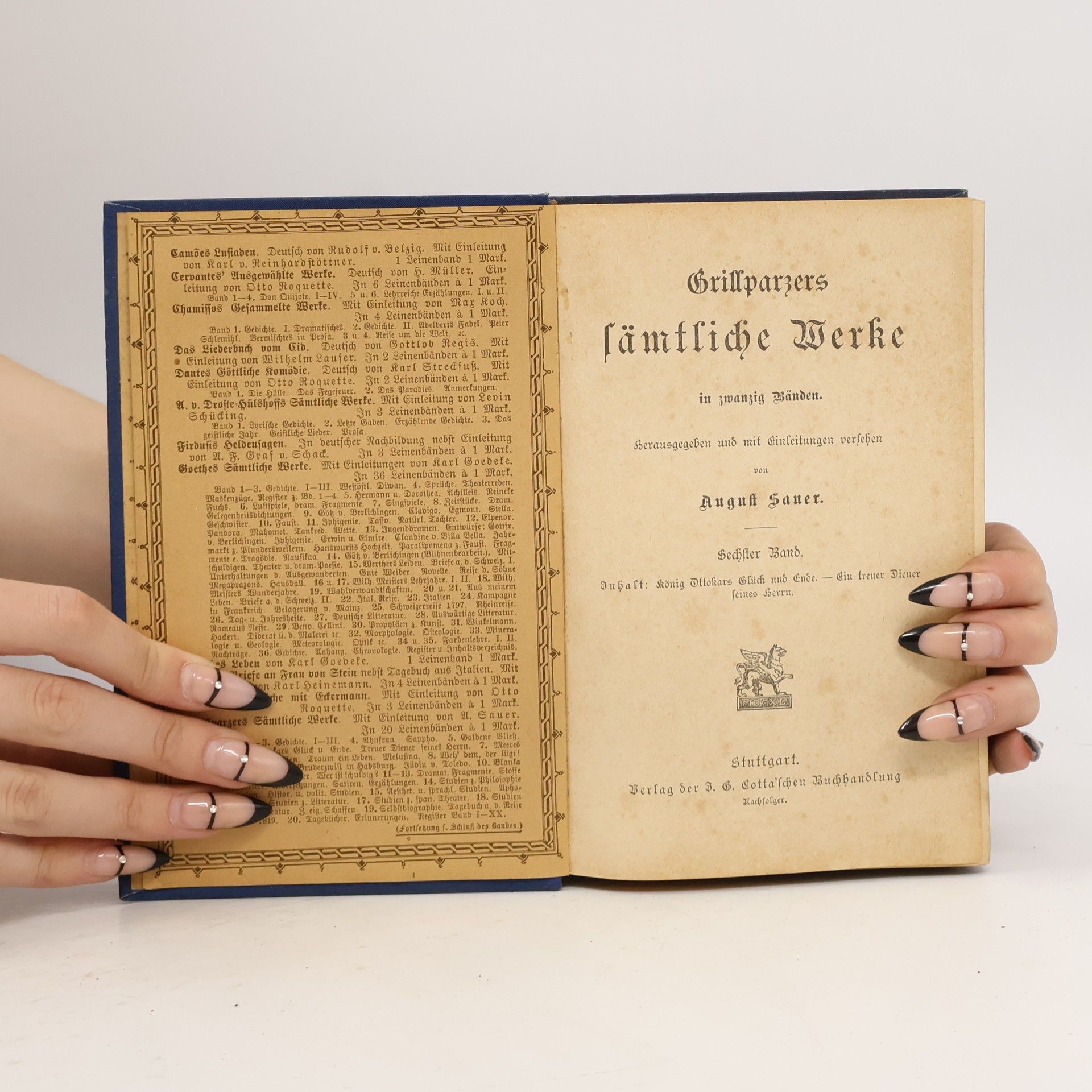 Grillparzer Cotta'sche Bibliothek der Weltlitteratur