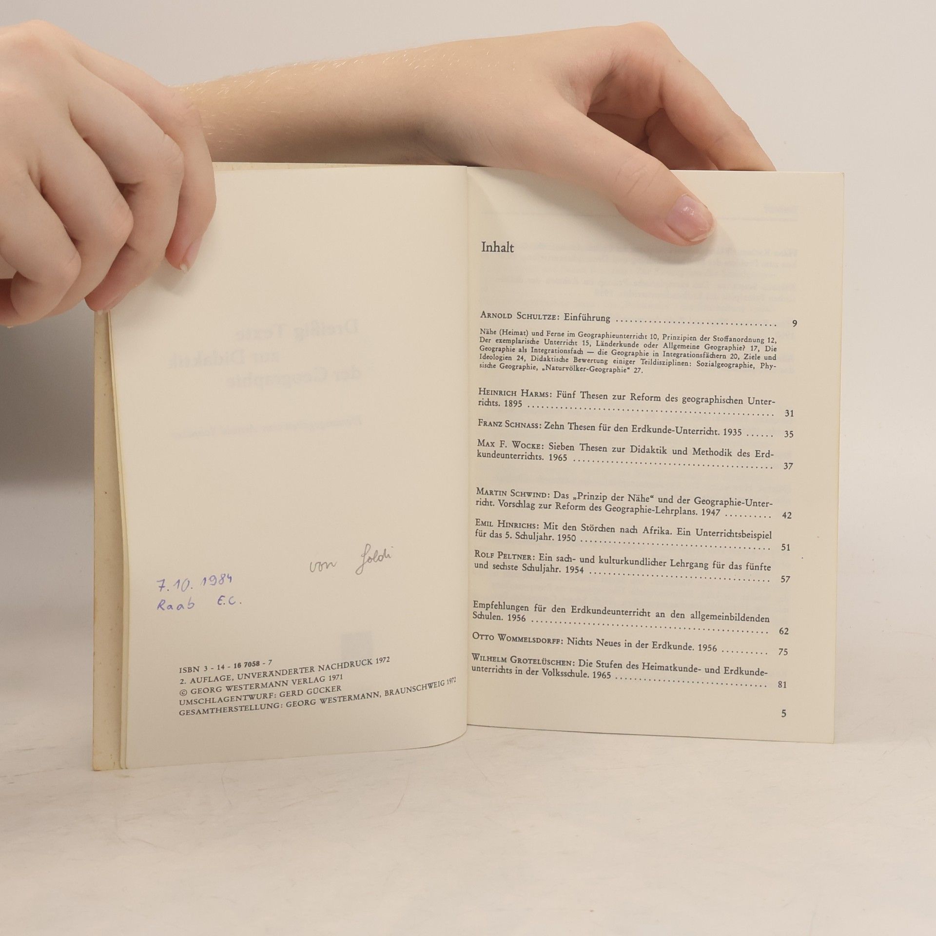 Arnold Schultze Westermann Taschenbuch - 58: Dreissig Texte zur Didaktik der Geographie