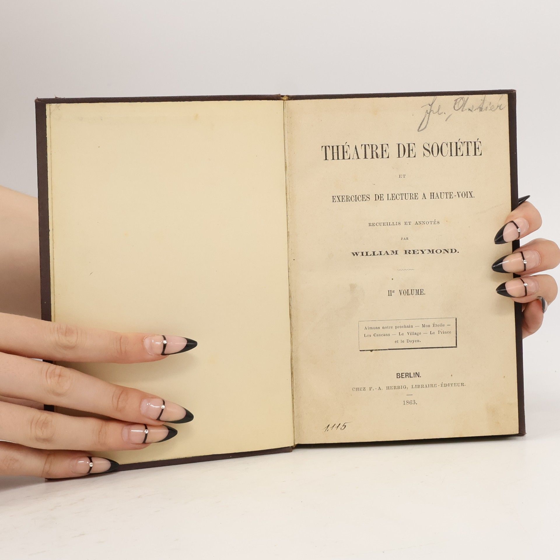 William Reymond Théâtre de société et exercices de lecture à haute-voix