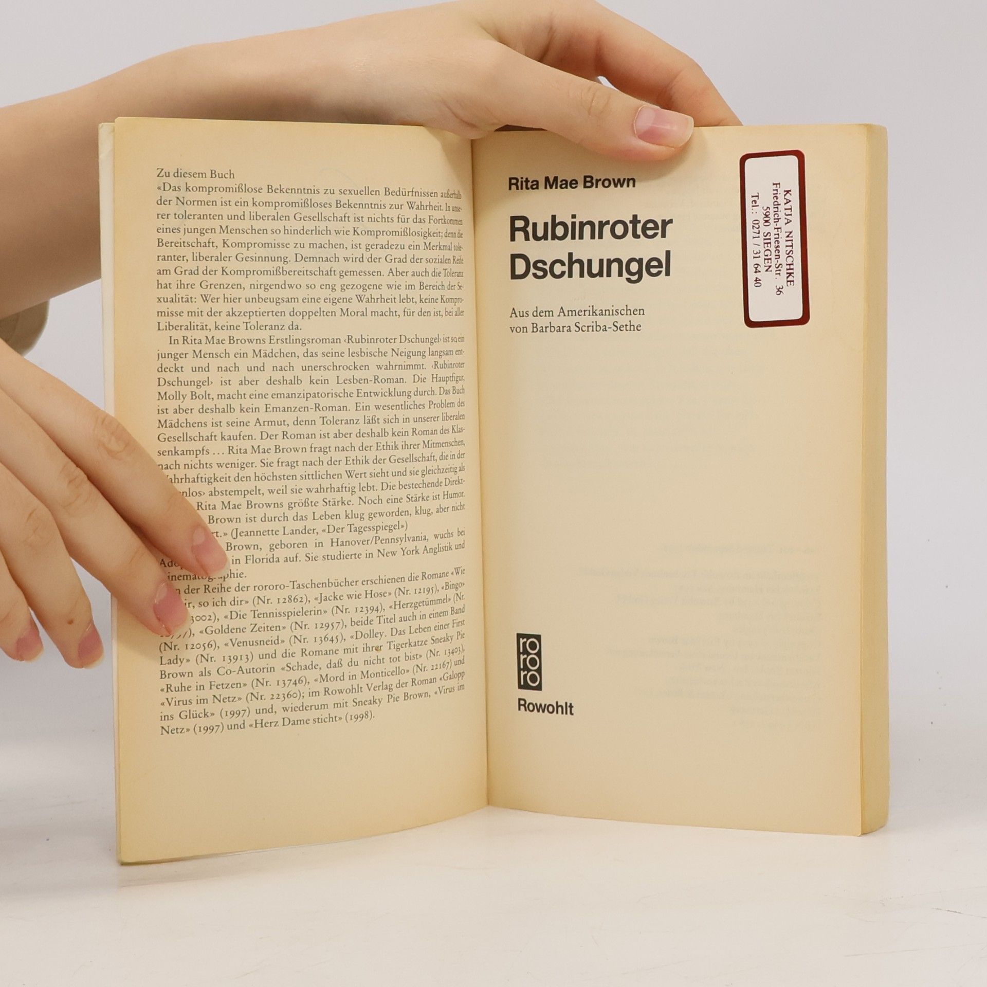 Rita Mae Brown Rubinroter Dschungel