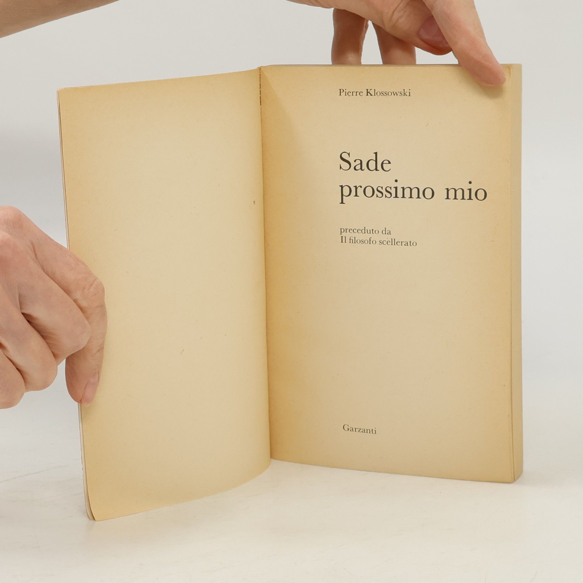 Pierre Klossowski Sade prossimo mio