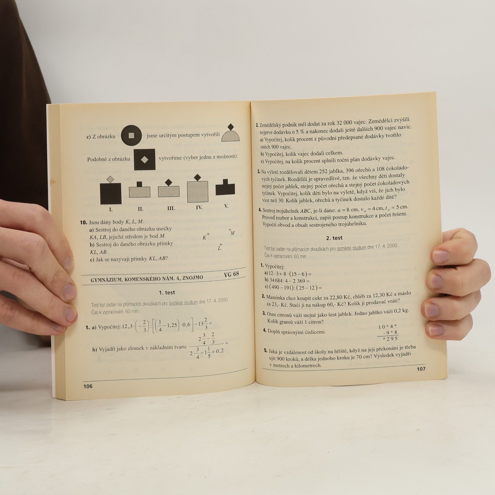 Kolektiv autorů Testy z víceletých gymnázií 2001 - matematika