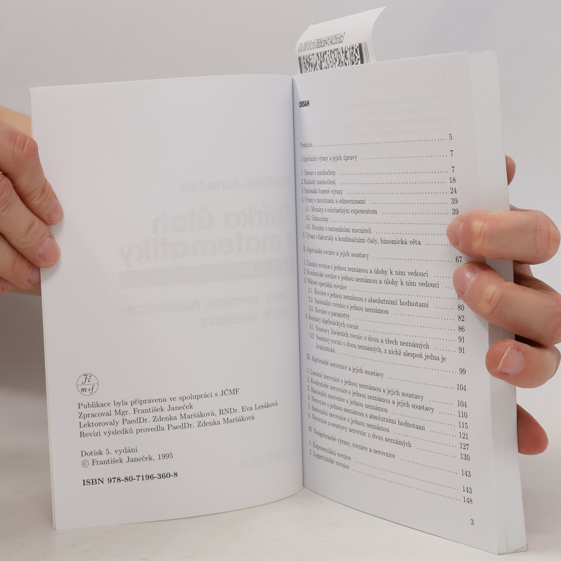 František Janeček Matematika. Sbírka úloh pro střední školy