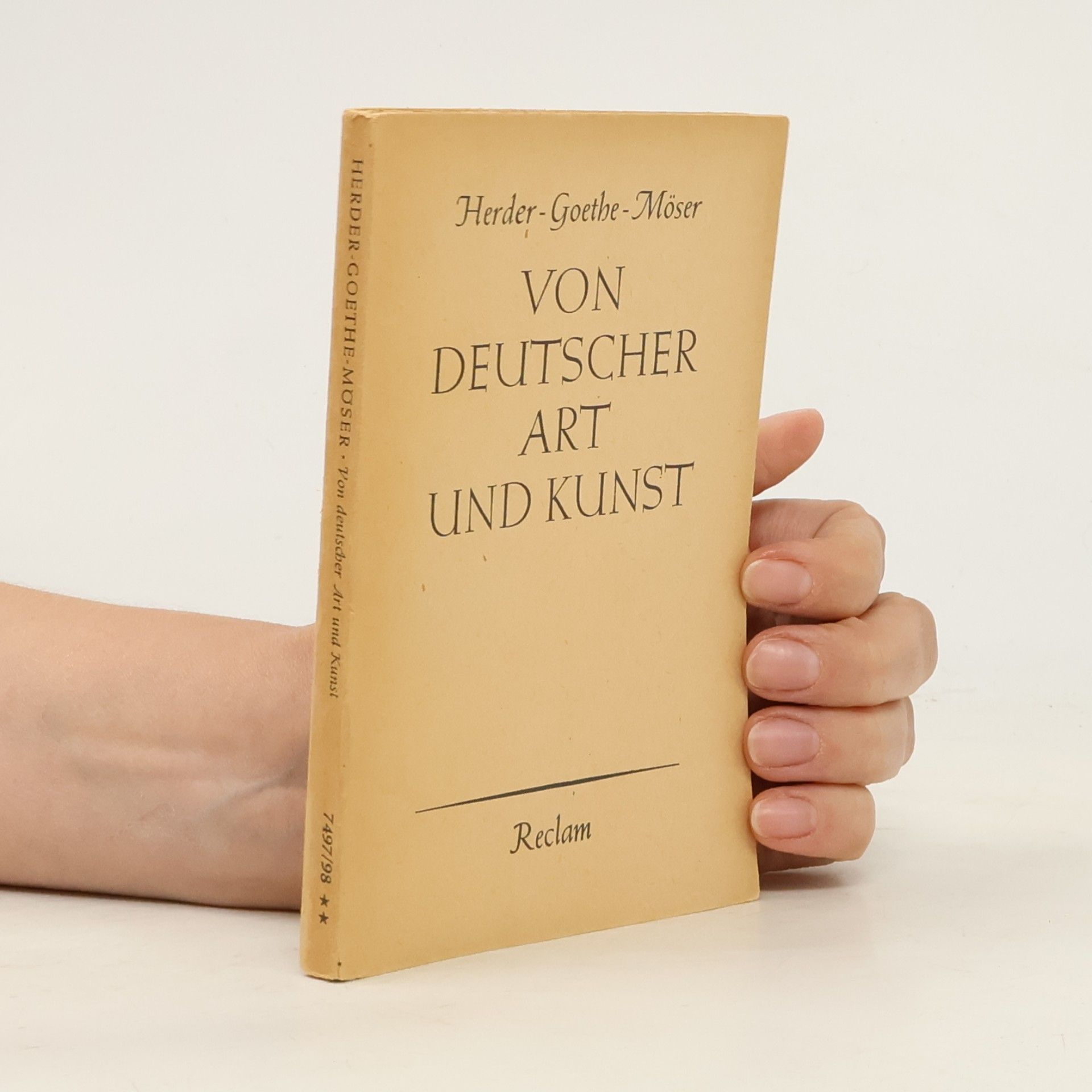 Justus Möser Von deutscher Art und Kunst