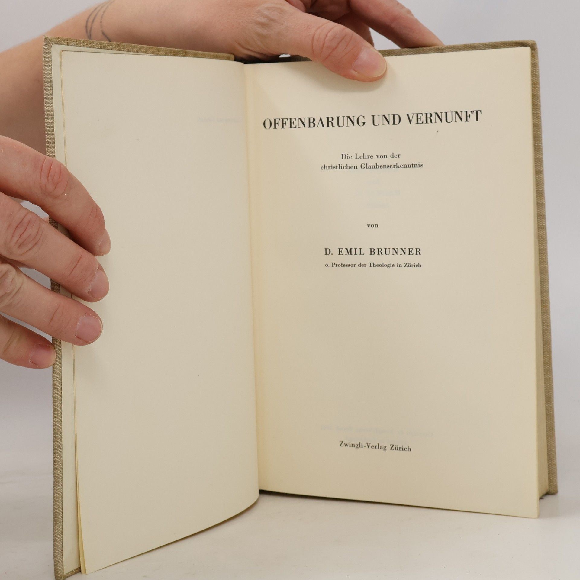 Emil Brunner Offenbarung und Vernunft