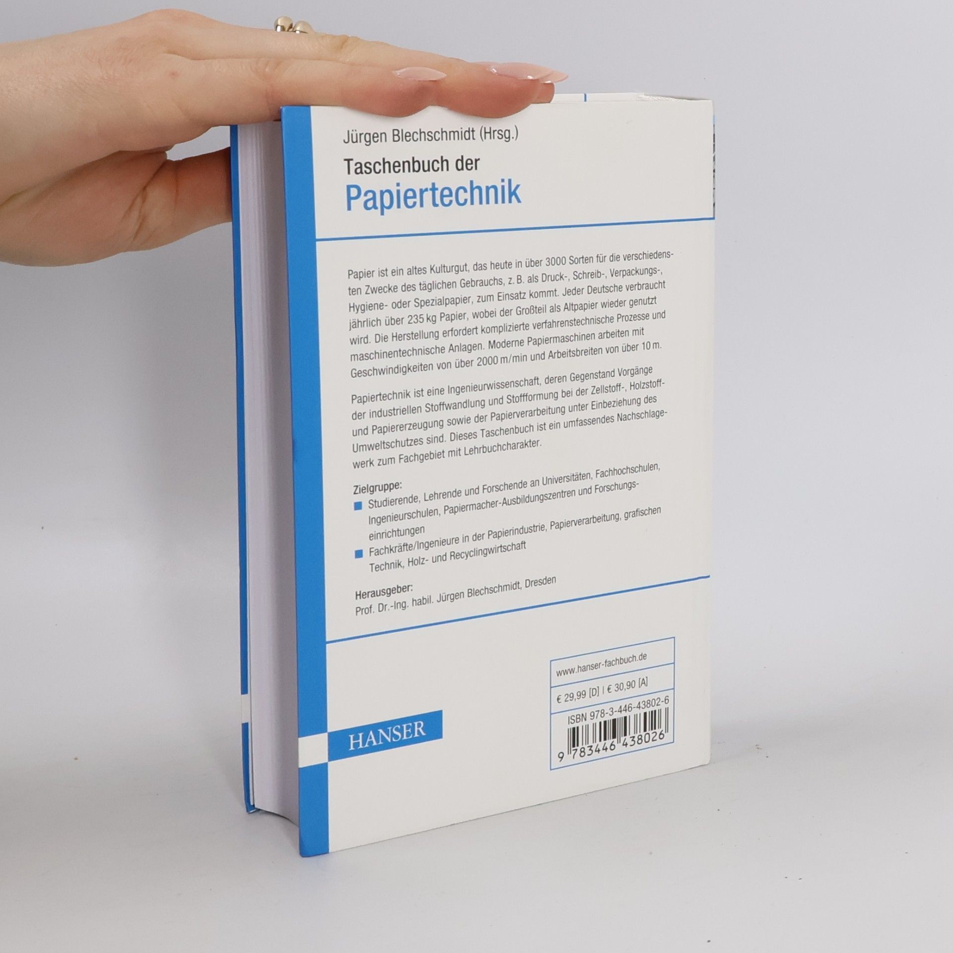 Jürgen Blechschmidt Taschenbuch der Papiertechnik