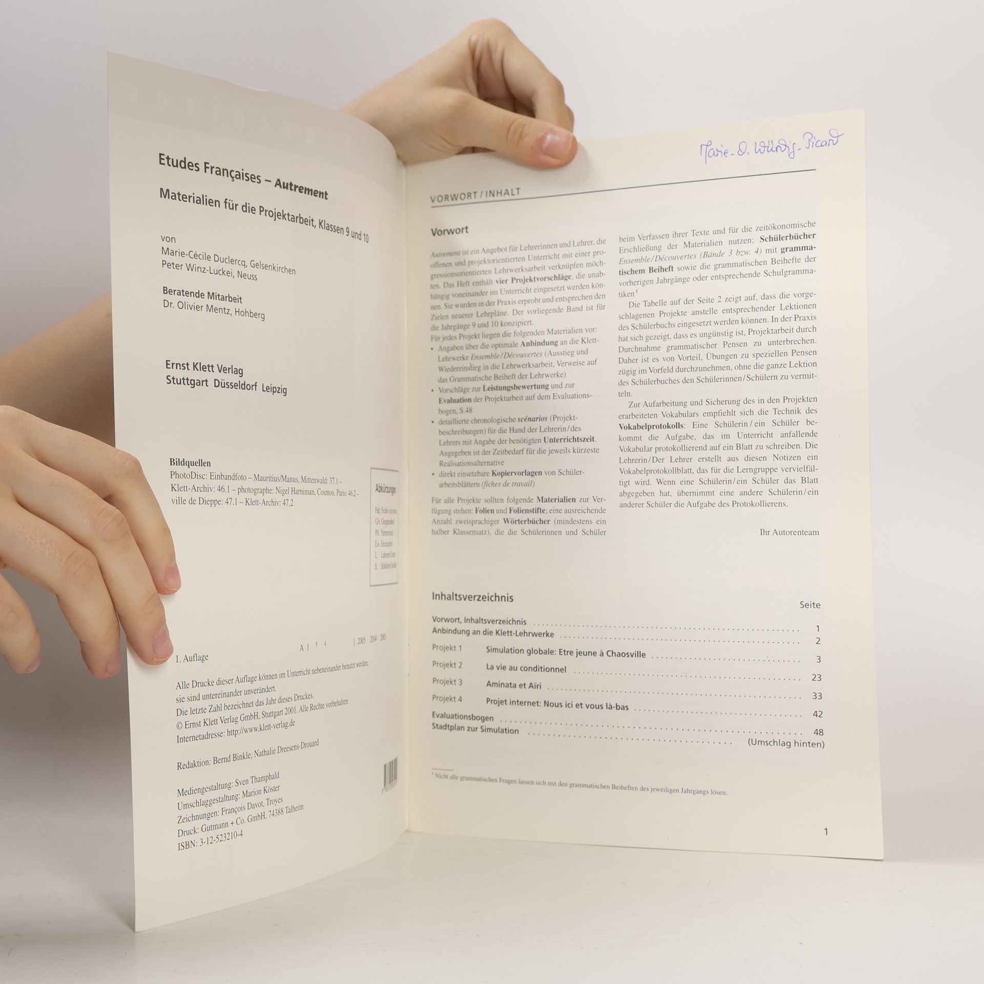 Marie-Cécile Duclercq Etudes Françaises - Autrement: Materialien für die Projektarbeit Klassen 9 und 10