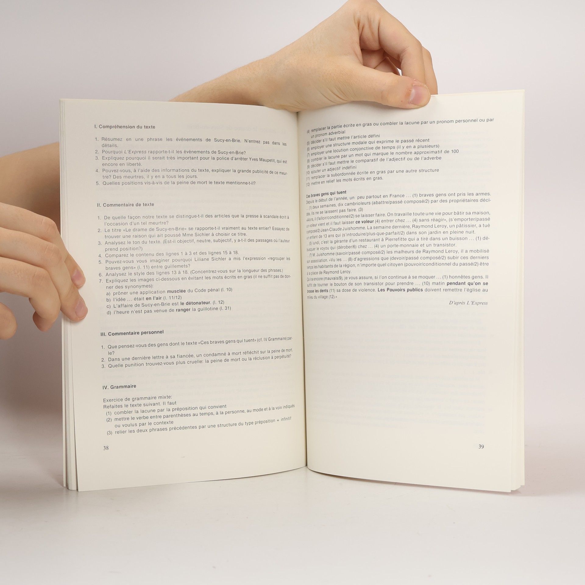 Werner Höfer Textes actuels 2. Analyse - compréhension - commentaire. Arbeitsbuch