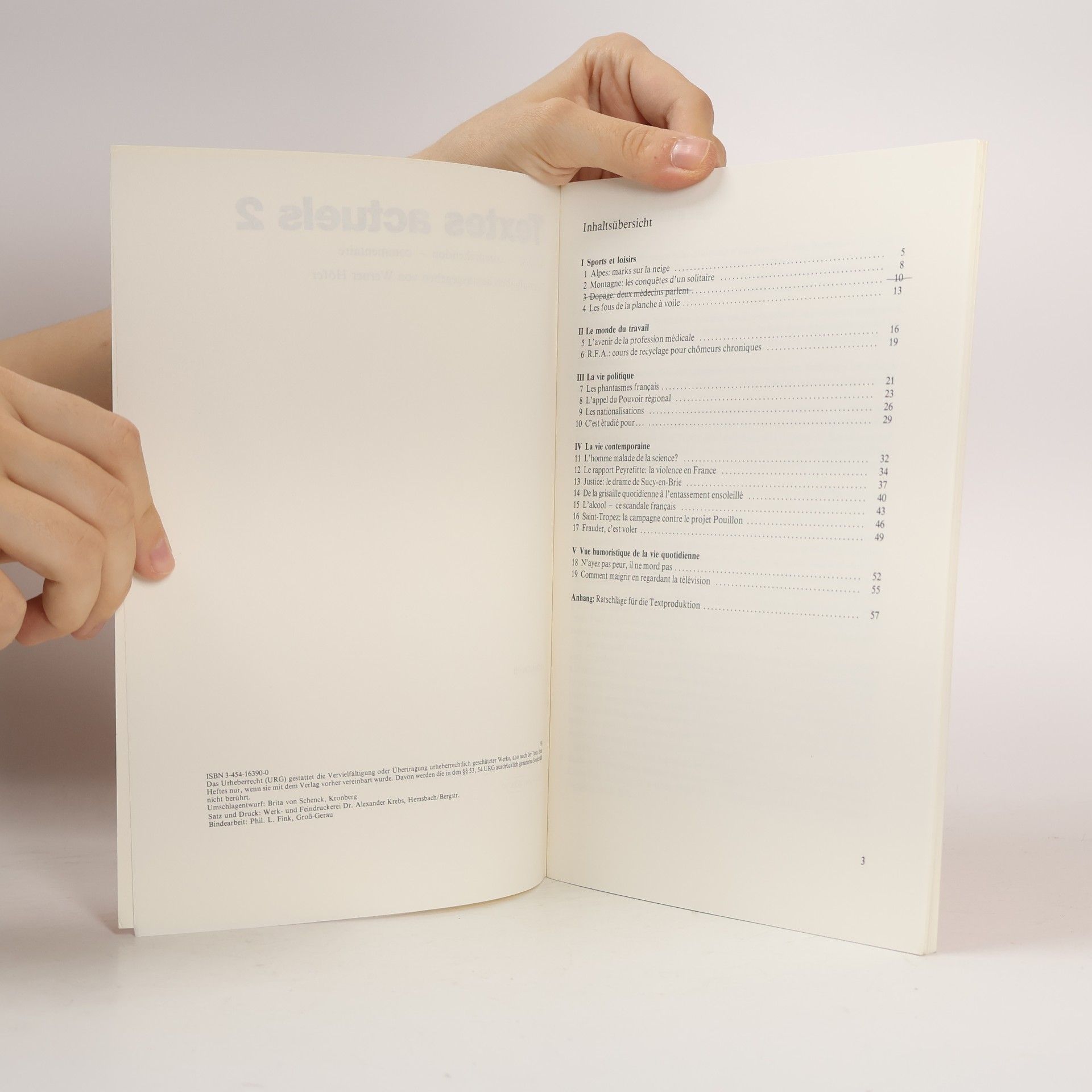 Werner Höfer Textes actuels 2. Analyse - compréhension - commentaire. Arbeitsbuch