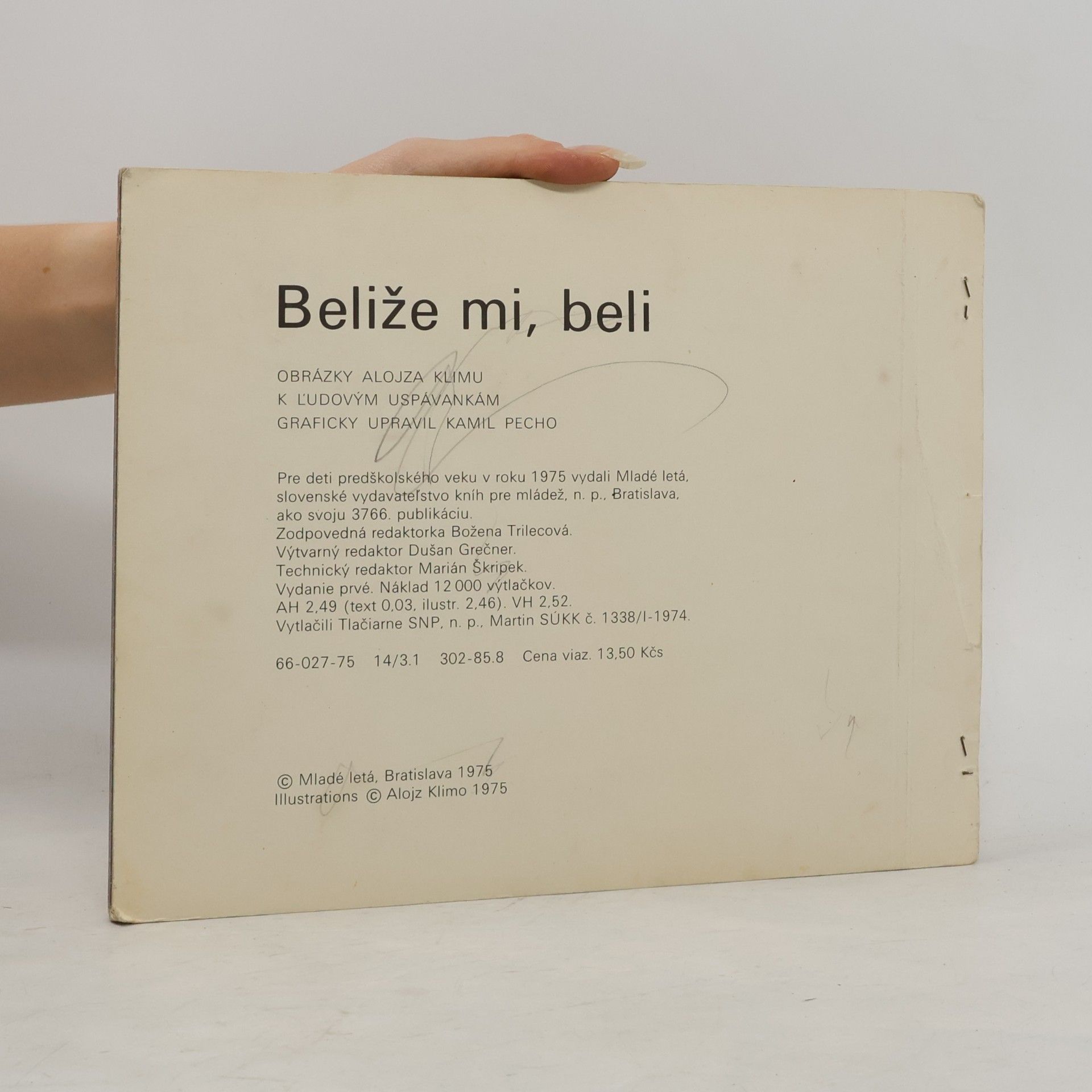 Alojz Klimo Beliže mi, beli