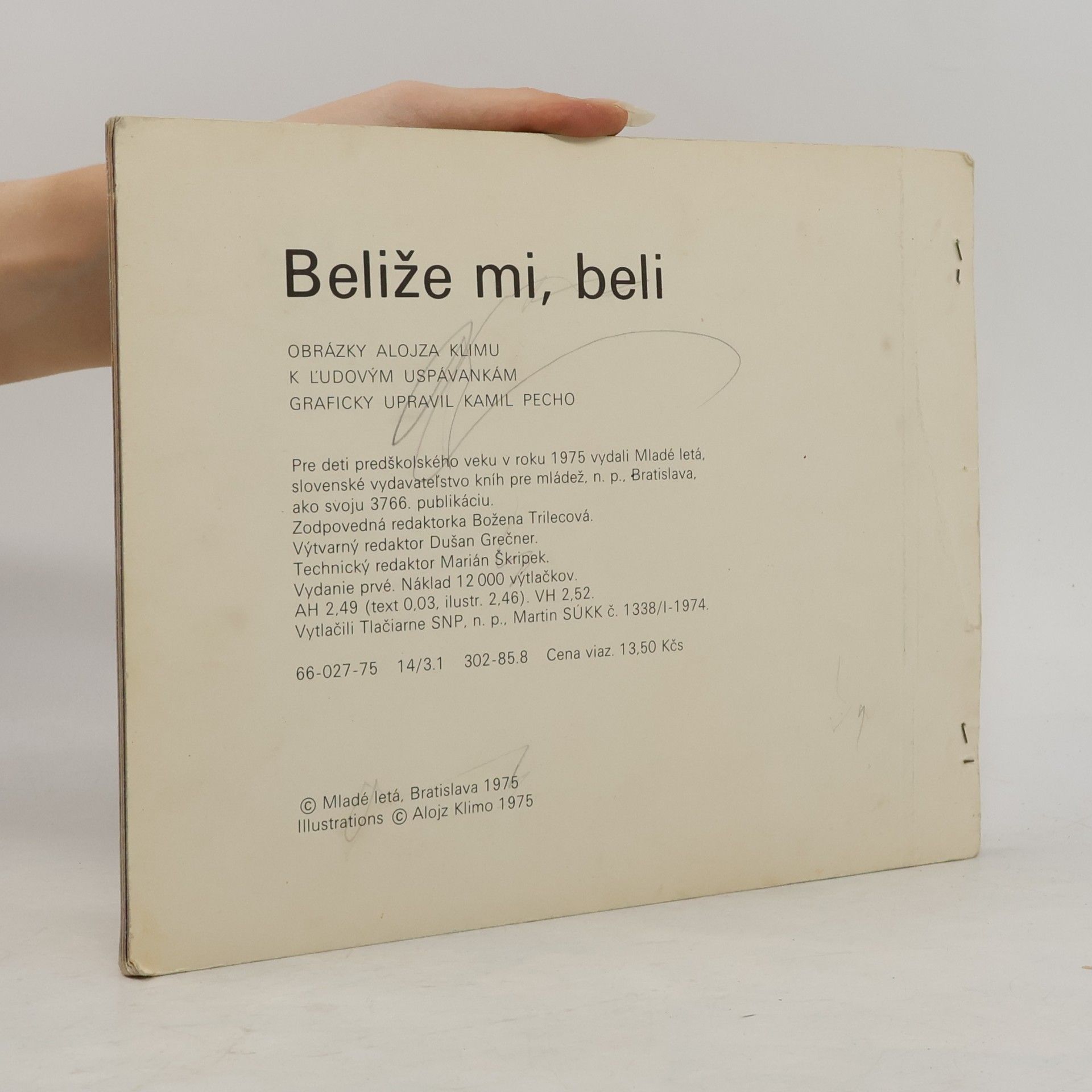 Alojz Klimo Beliže mi, beli