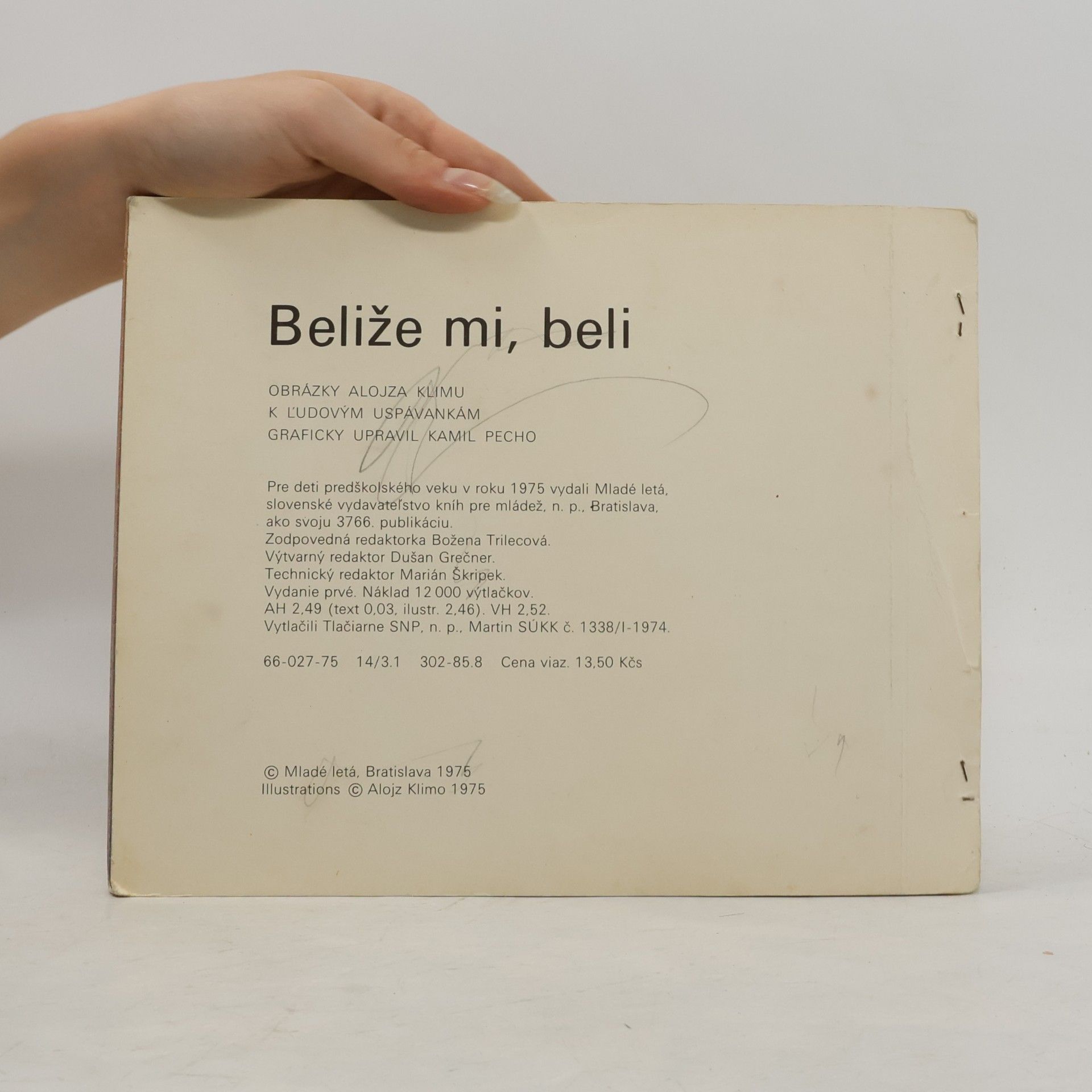 Alojz Klimo Beliže mi, beli