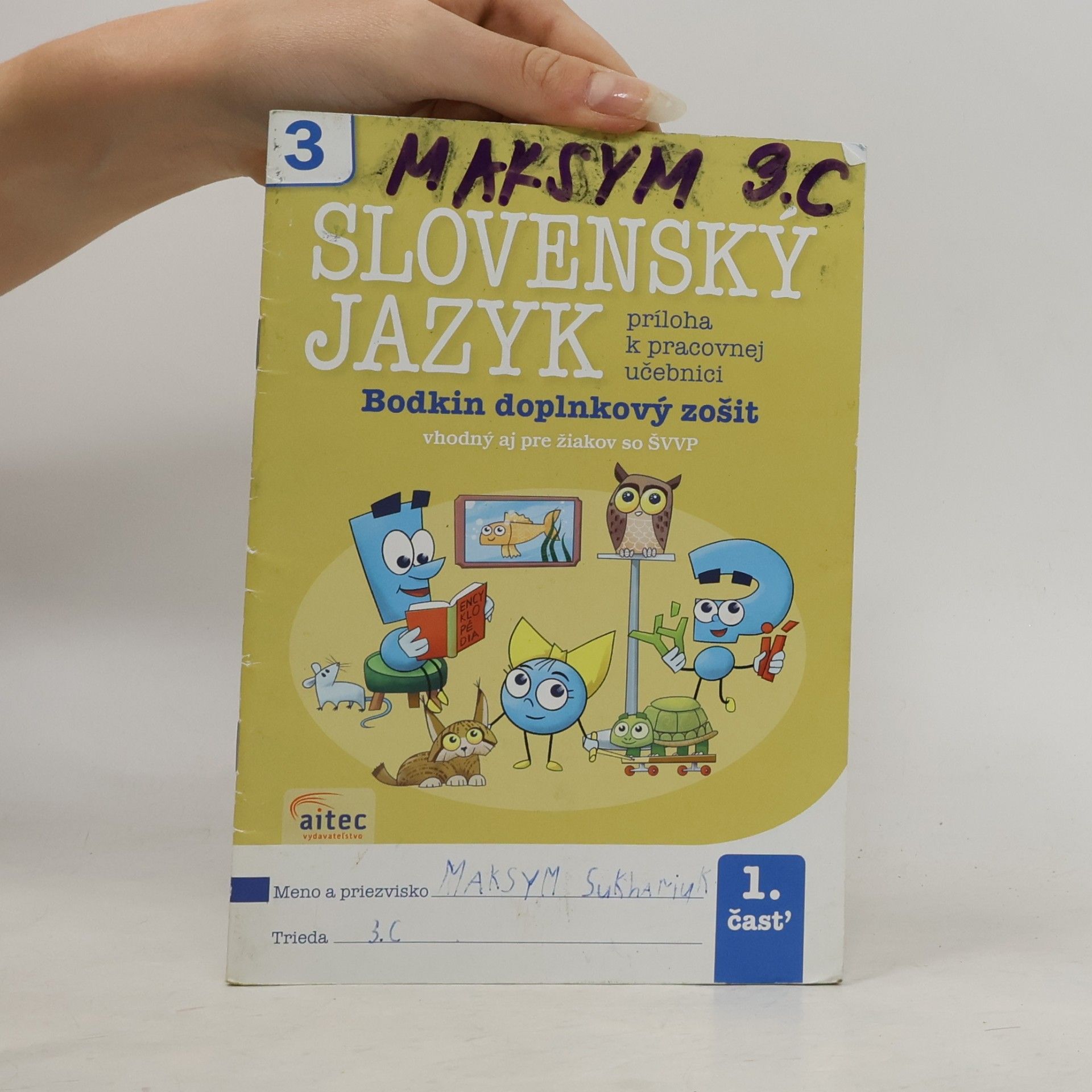 Kolektiv autorů Slovenský jazyk 3. príloha k pracovnej učebnici, Bodkin doplnkový zošit, vhodný aj pre žiakov so ŠVVP