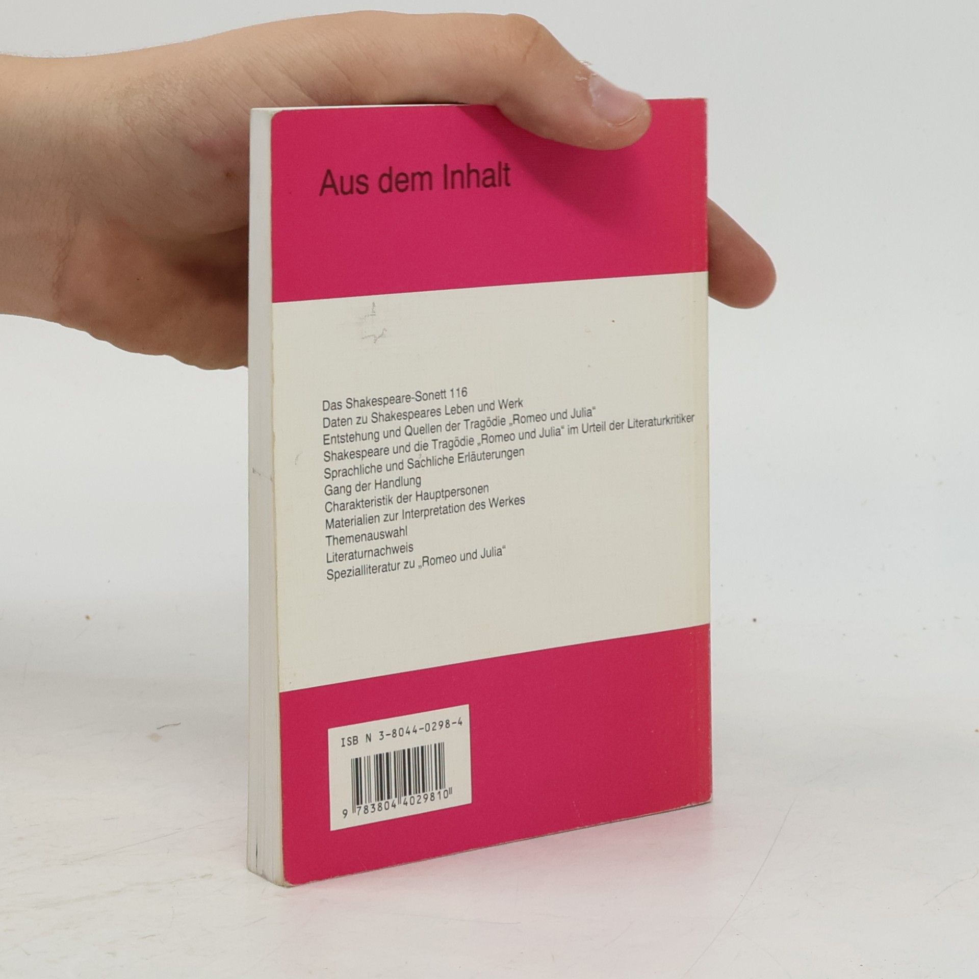Edgar Neis Erläuterungen zu William Shakespeare, Romeo und Julia