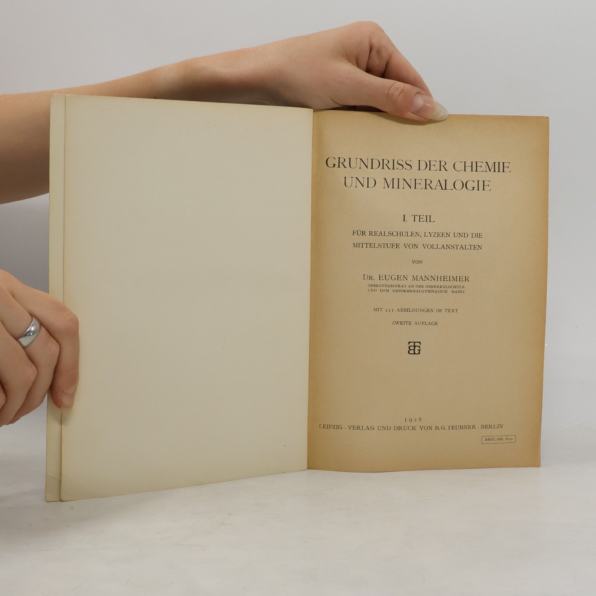 Eugen Mannheimer Grundriss der Chemie und Mineralogie I.
