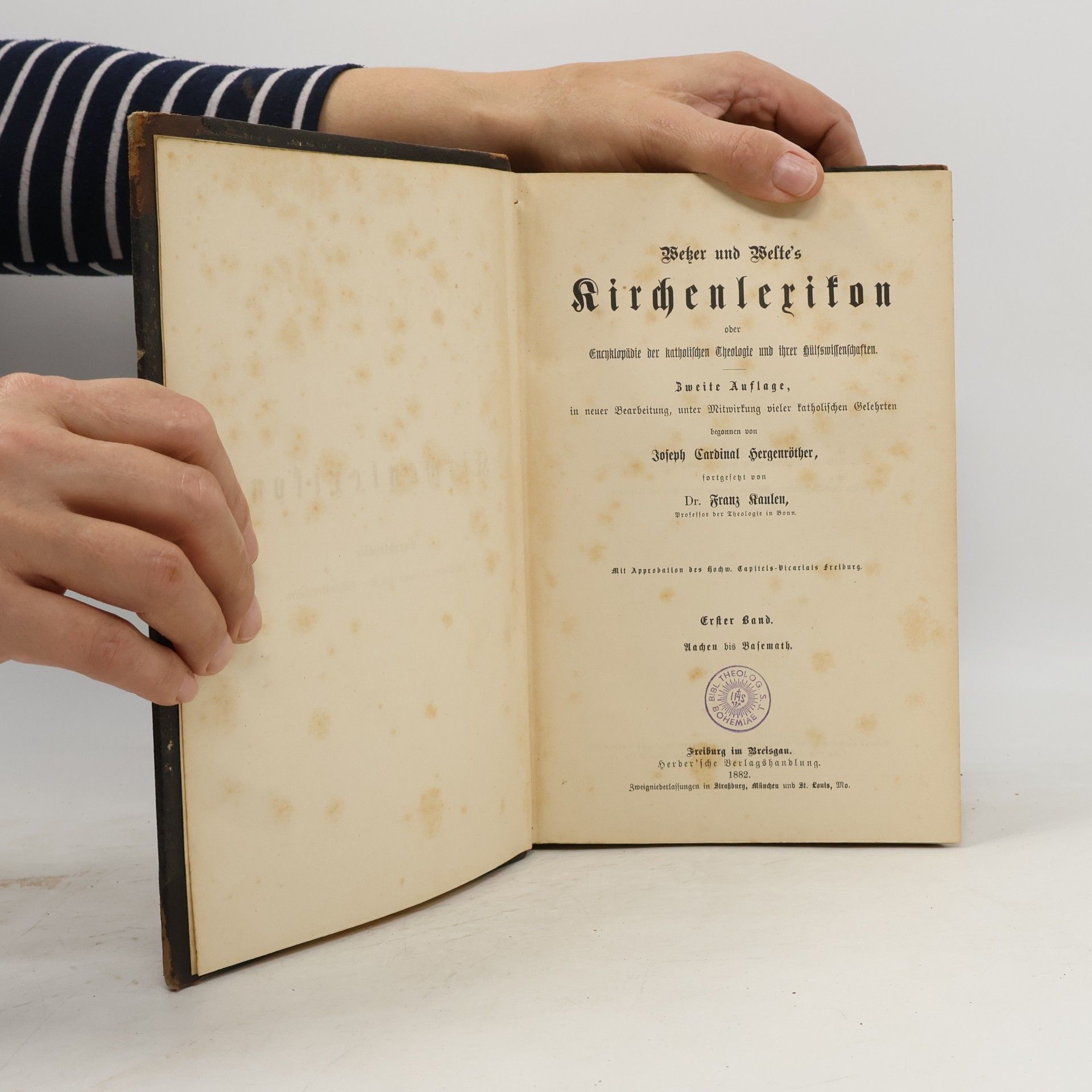Joseph Cardinal Hergenröther Wetzer und Welte's Kirchenlexikon oder Encyklopädie der katholischen Theologie und ihrer Hülfswissenschaften I. Aachen-Basmath