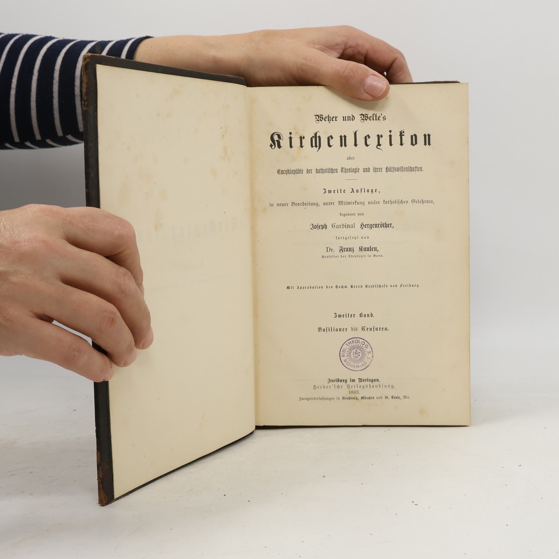 Joseph Cardinal Hergenröther Wetzer und Welte's Kirchenlexikon oder Encyklopädie der katholischen Theologie und ihrer Hülfswissenschaften II. Ciliana-Censuren